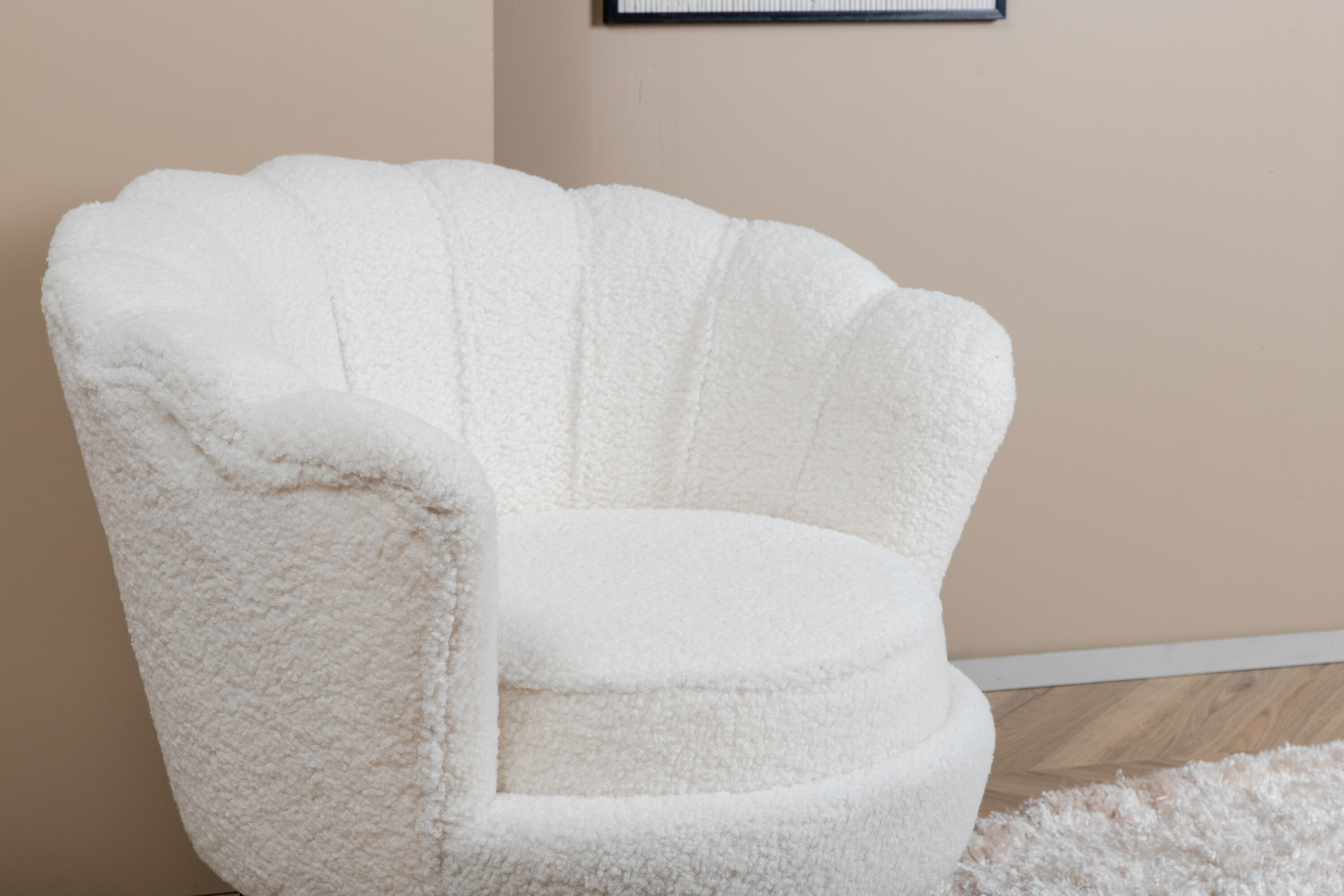 Détail du fauteuil Calais noir, blanc 77 x 76 x 83 cm