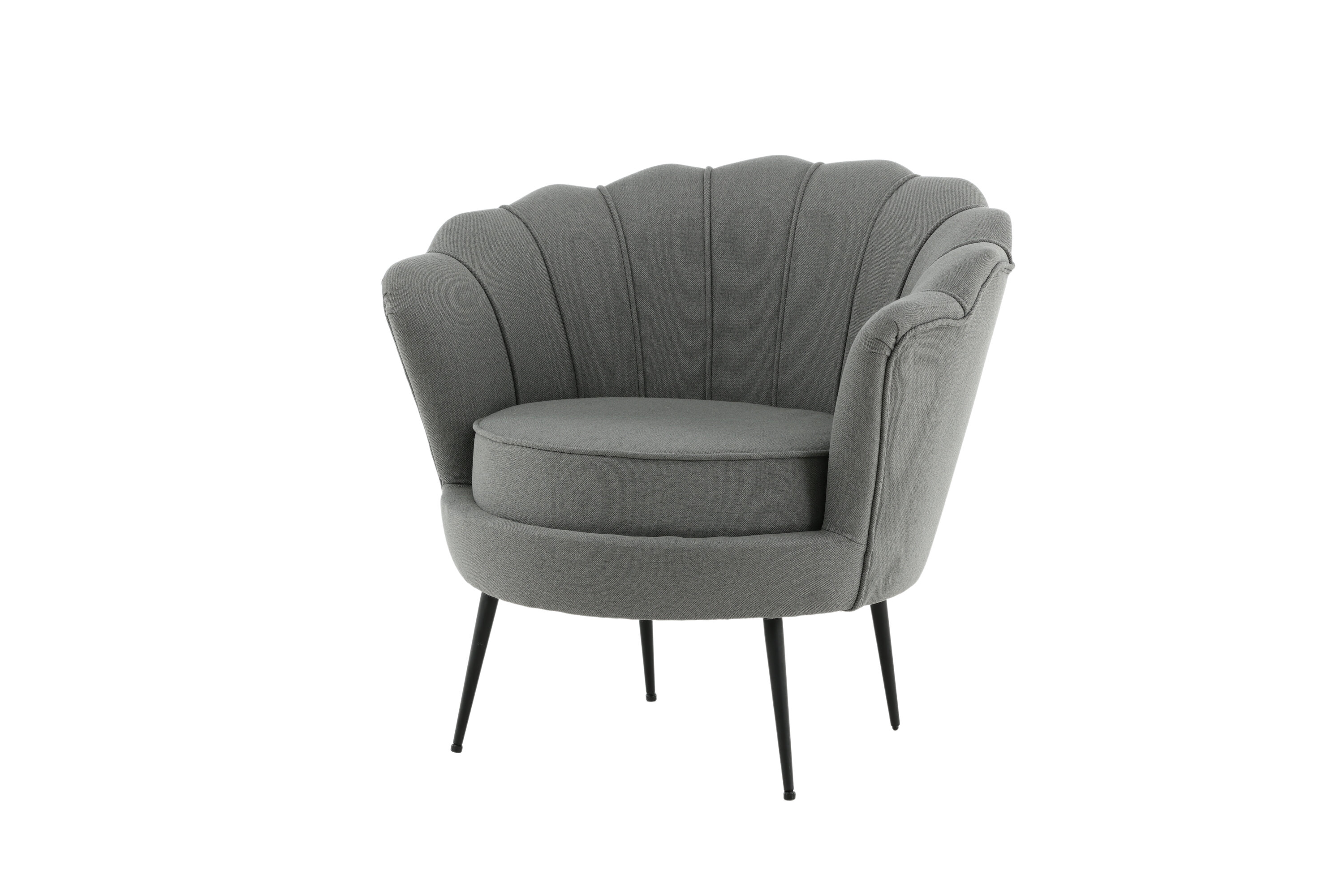 Calais fauteuil noir, gris 77 x 76 x 83 cm sur fond clair