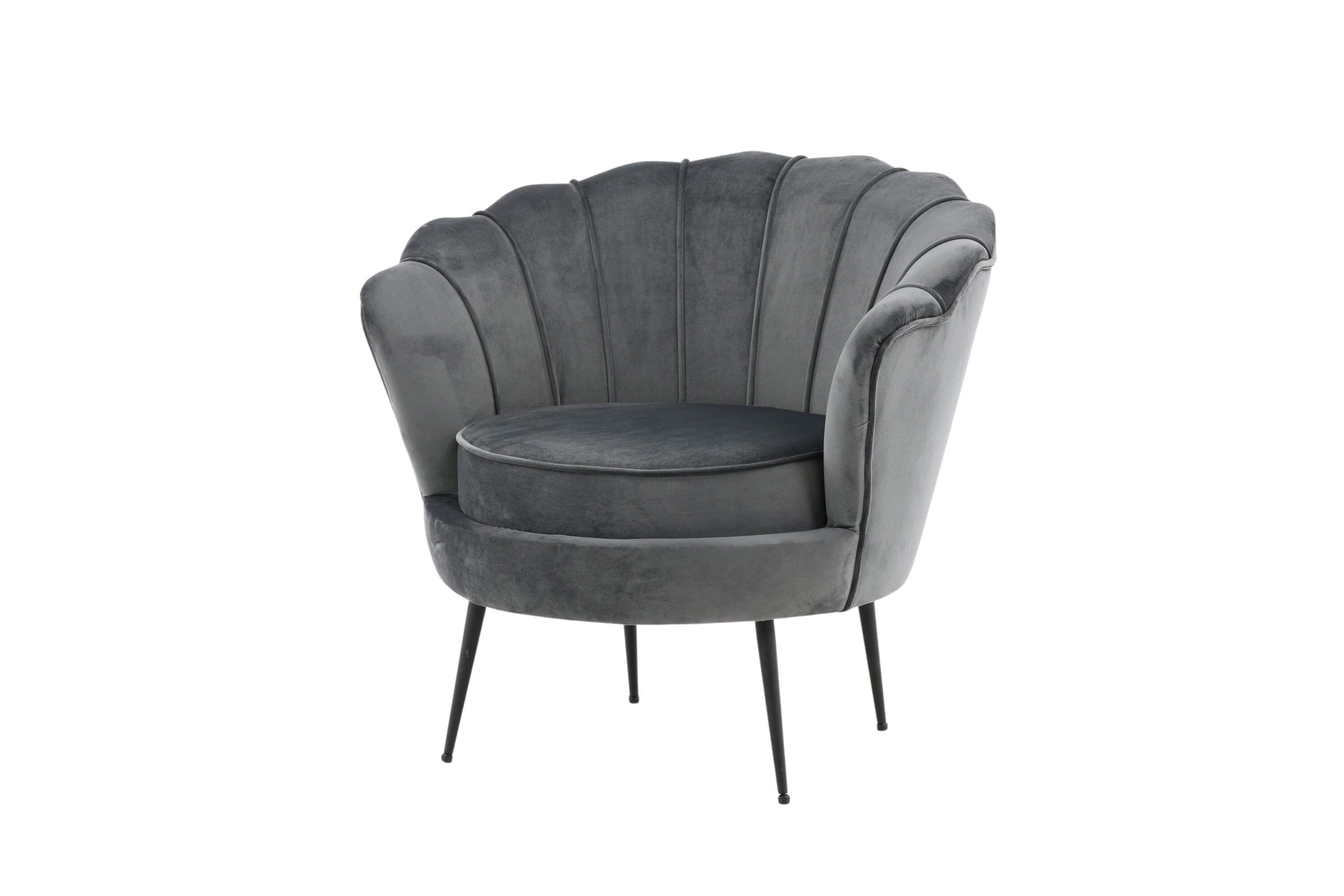 Calais fauteuil noir, gris foncé 77 x 76 x 83 cm sur fond clair