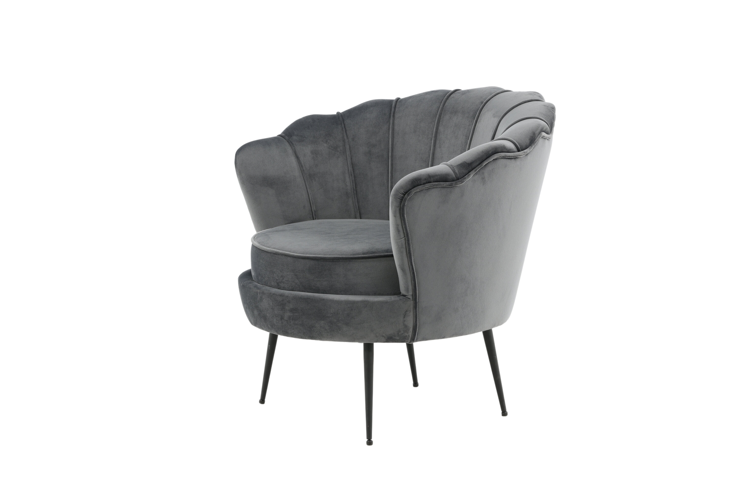 Calais fauteuil noir, gris foncé 77 x 76 x 83 cm sur fond clair