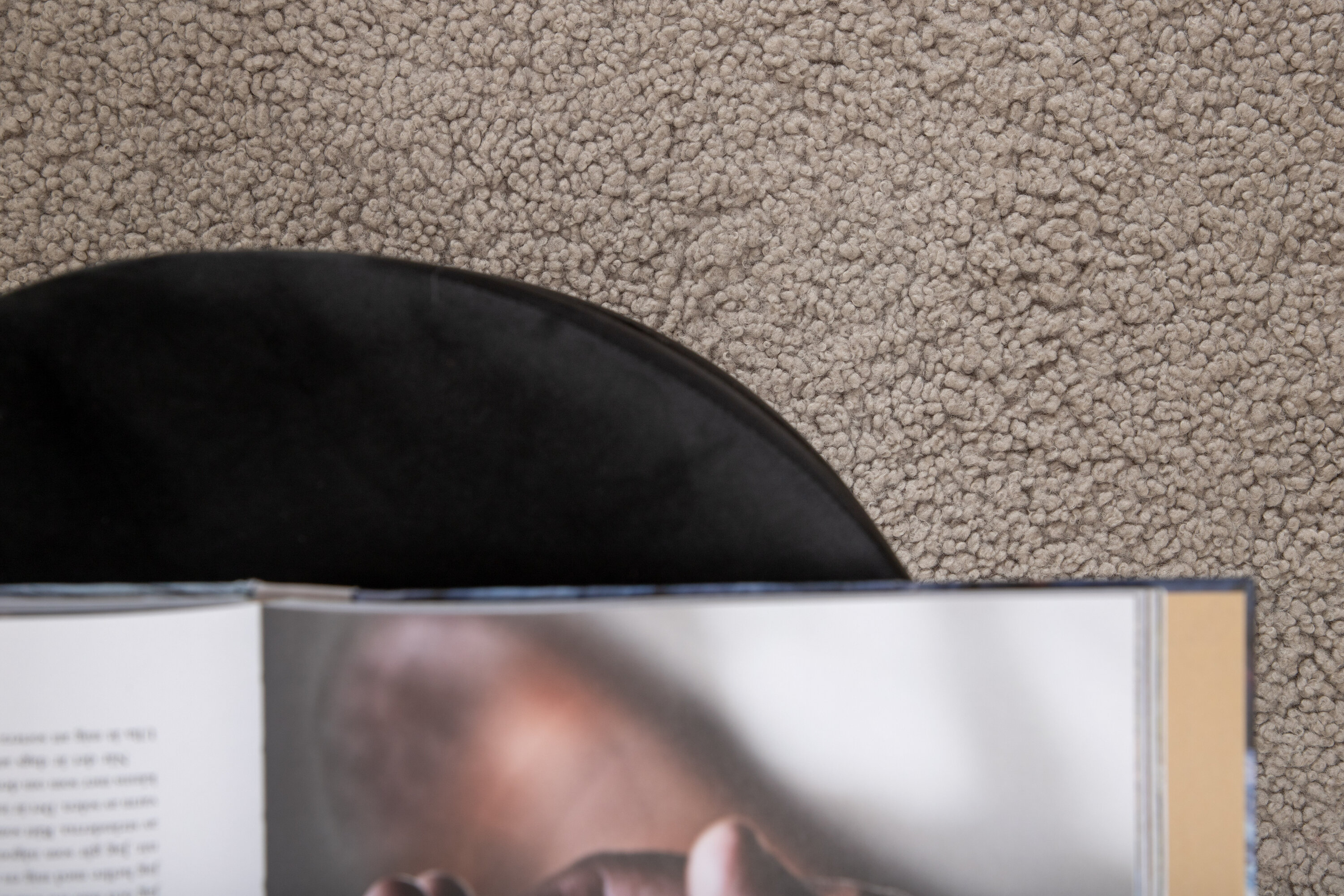 Détail du tapis de salon Teddy gris ⌀200 cm