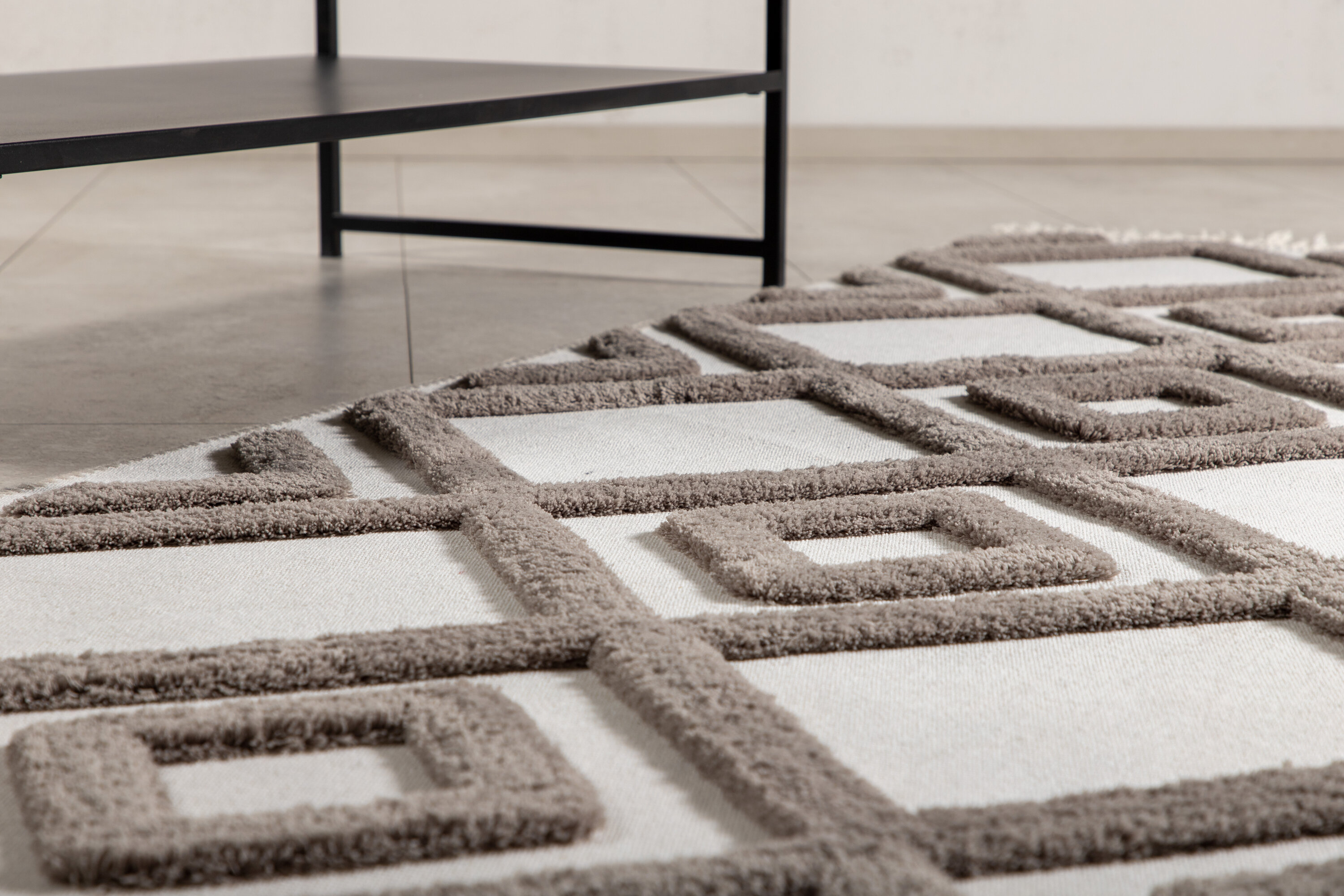 Détail du tapis de salon Towa marron 230 x 160 cm