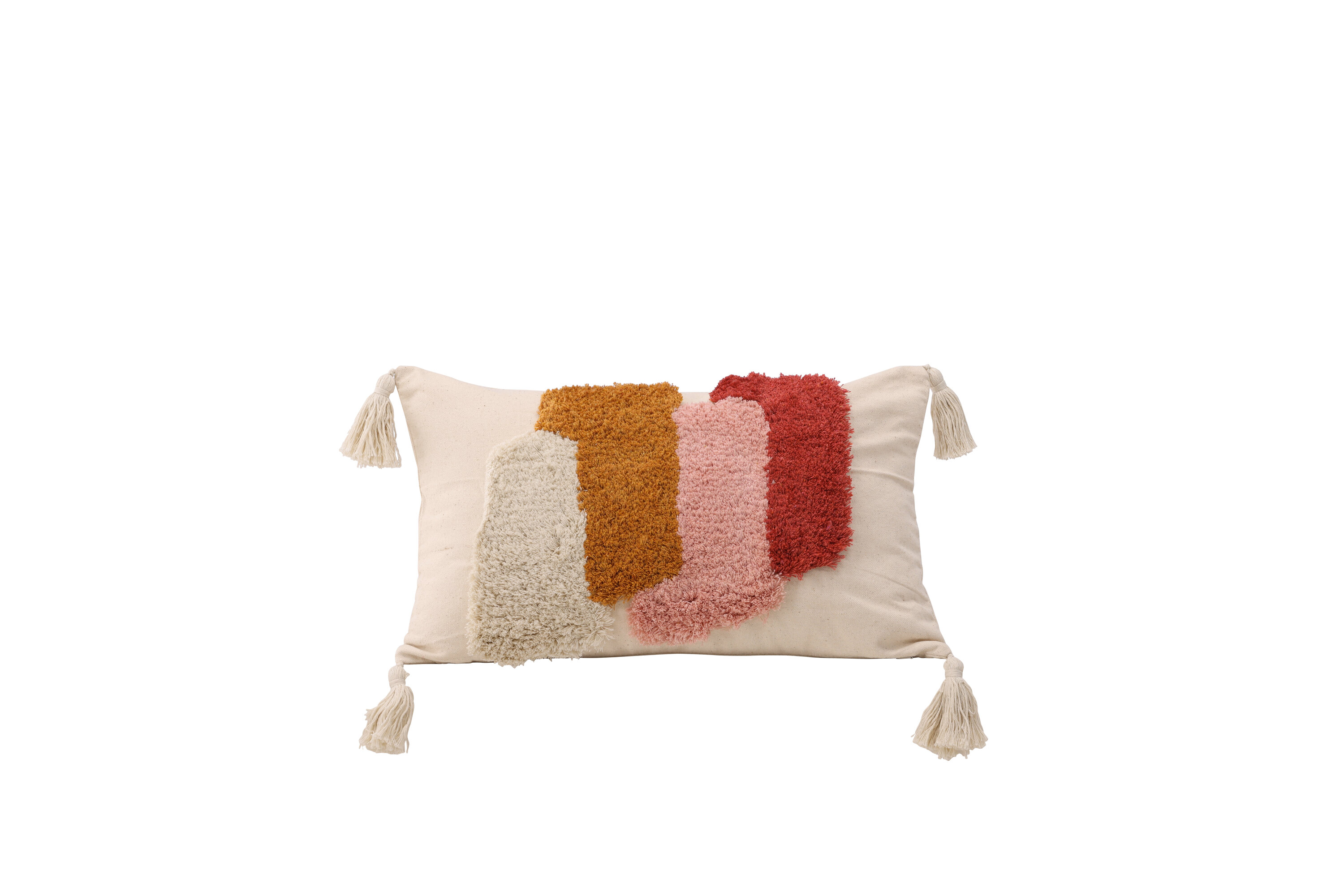 Joline housse de coussin rose, rouge, blanc, marron 30 x 50 cm sur fond clair
