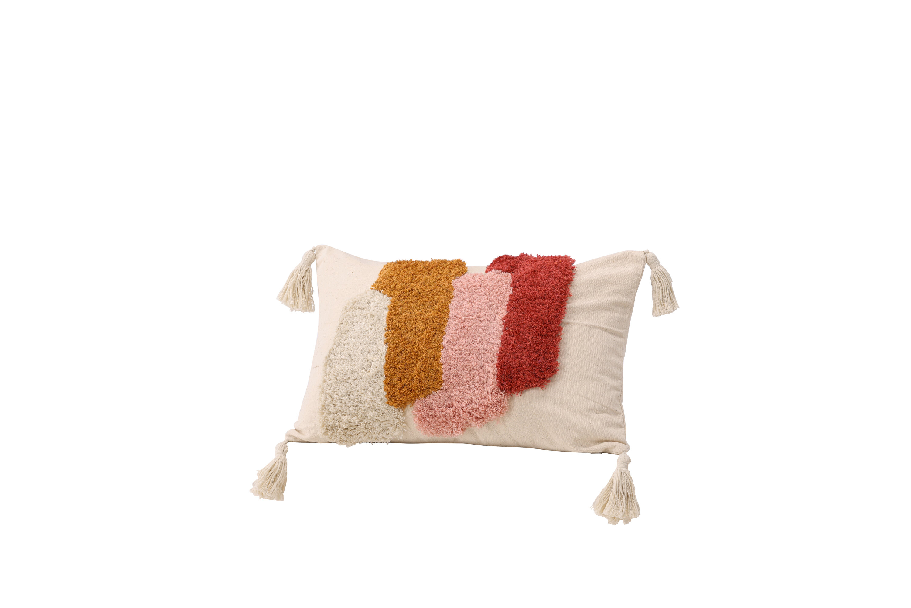 Joline housse de coussin rose, rouge, blanc, marron 30 x 50 cm sur fond clair