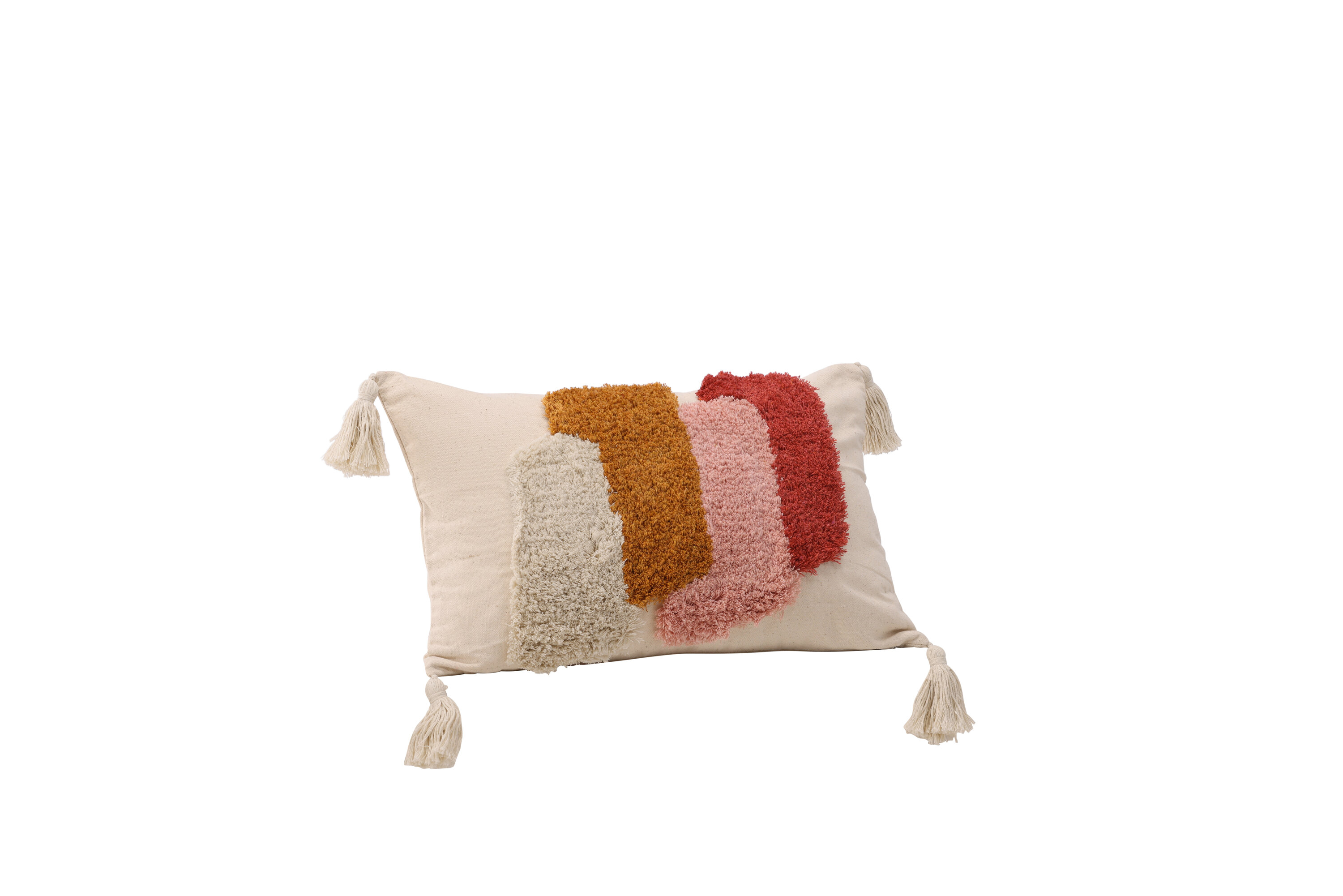 Joline housse de coussin rose, rouge, blanc, marron 30 x 50 cm sur fond clair