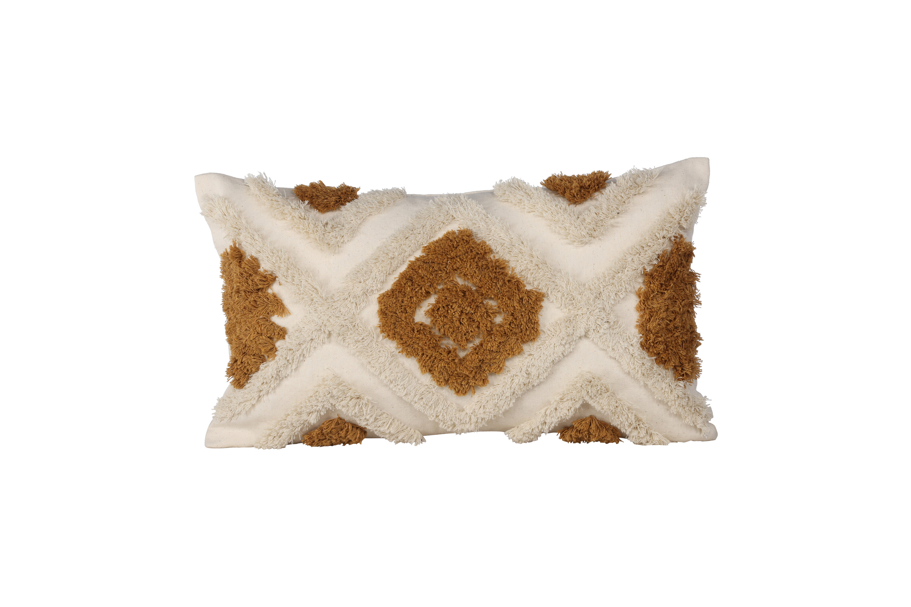 Ada housse de coussin blanc, marron 50 x 30 cm sur fond clair