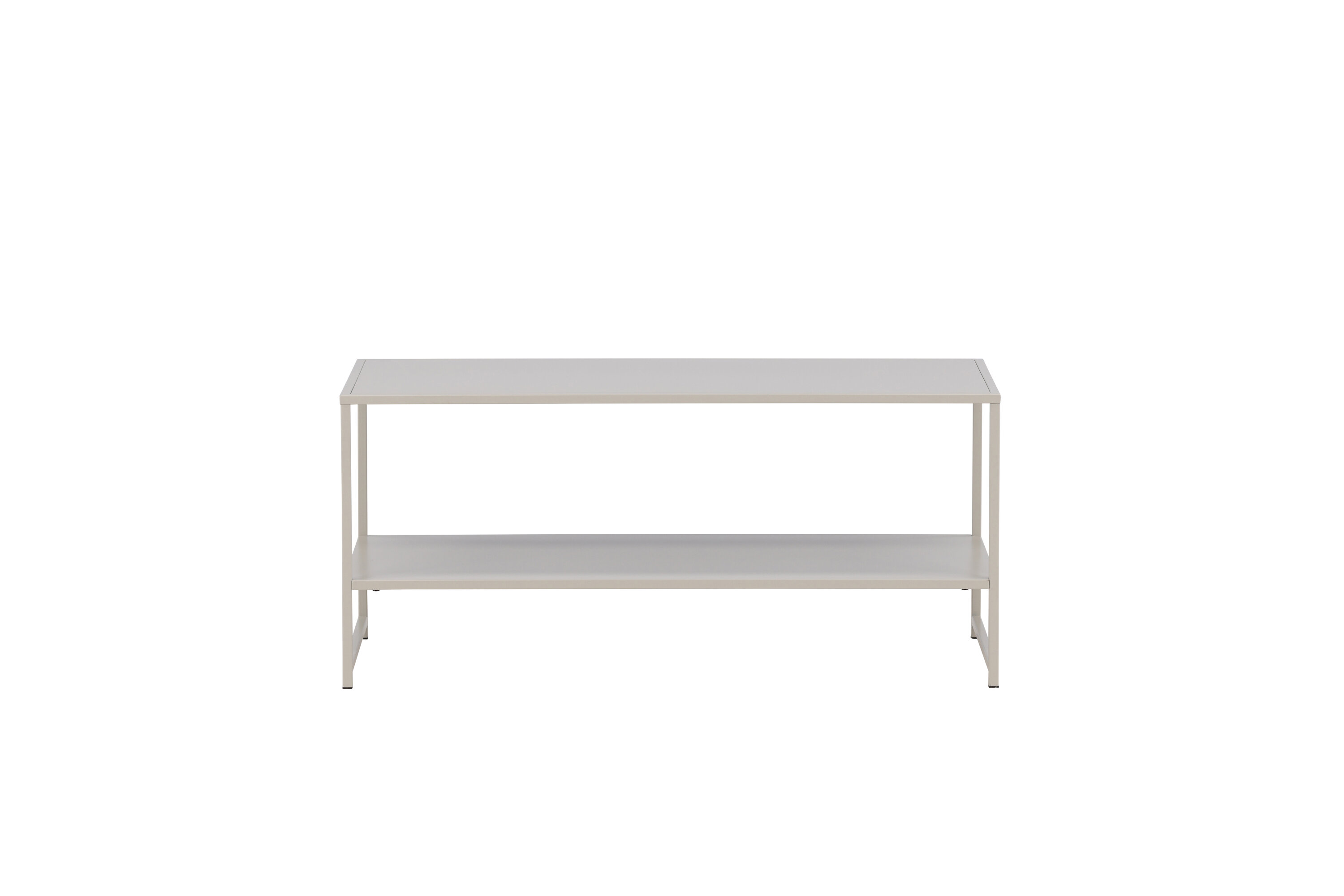 Staal table d'appoint beige 102 x 43 cm sur fond clair