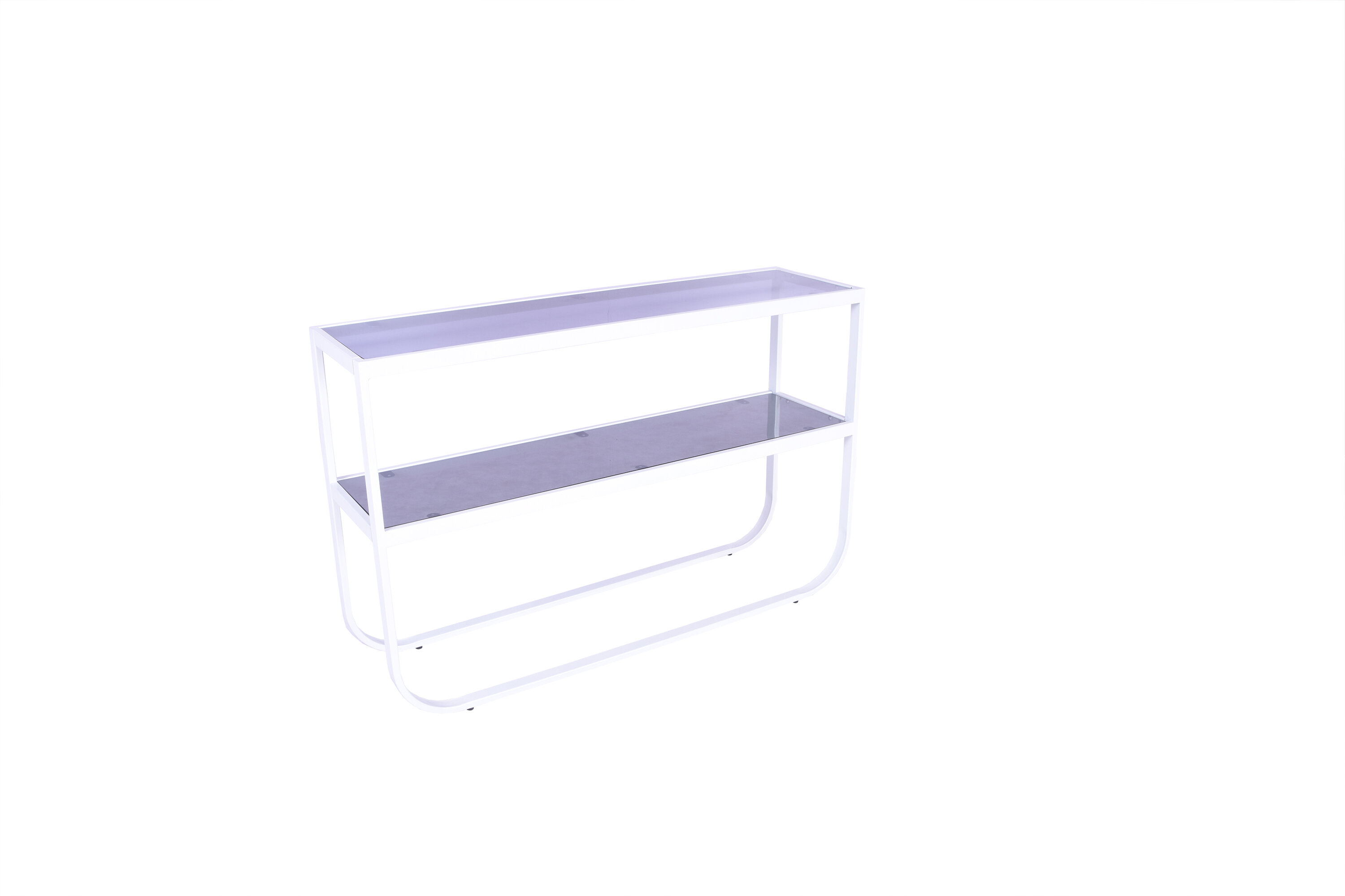 Détail du table d'appoint Rocker gris, blanc 110 x 30 cm