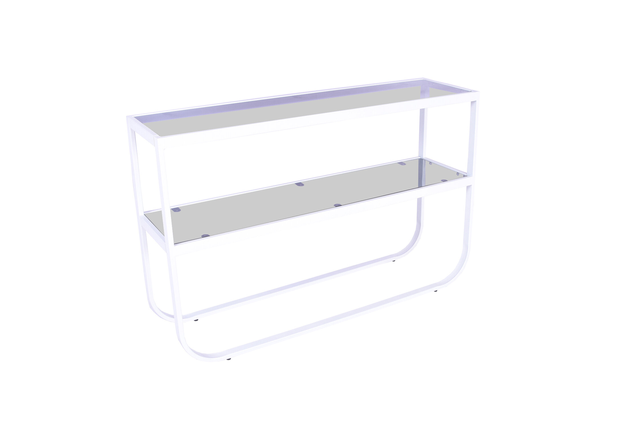 Vue du table d'appoint Rocker gris, blanc 110 x 30 cm