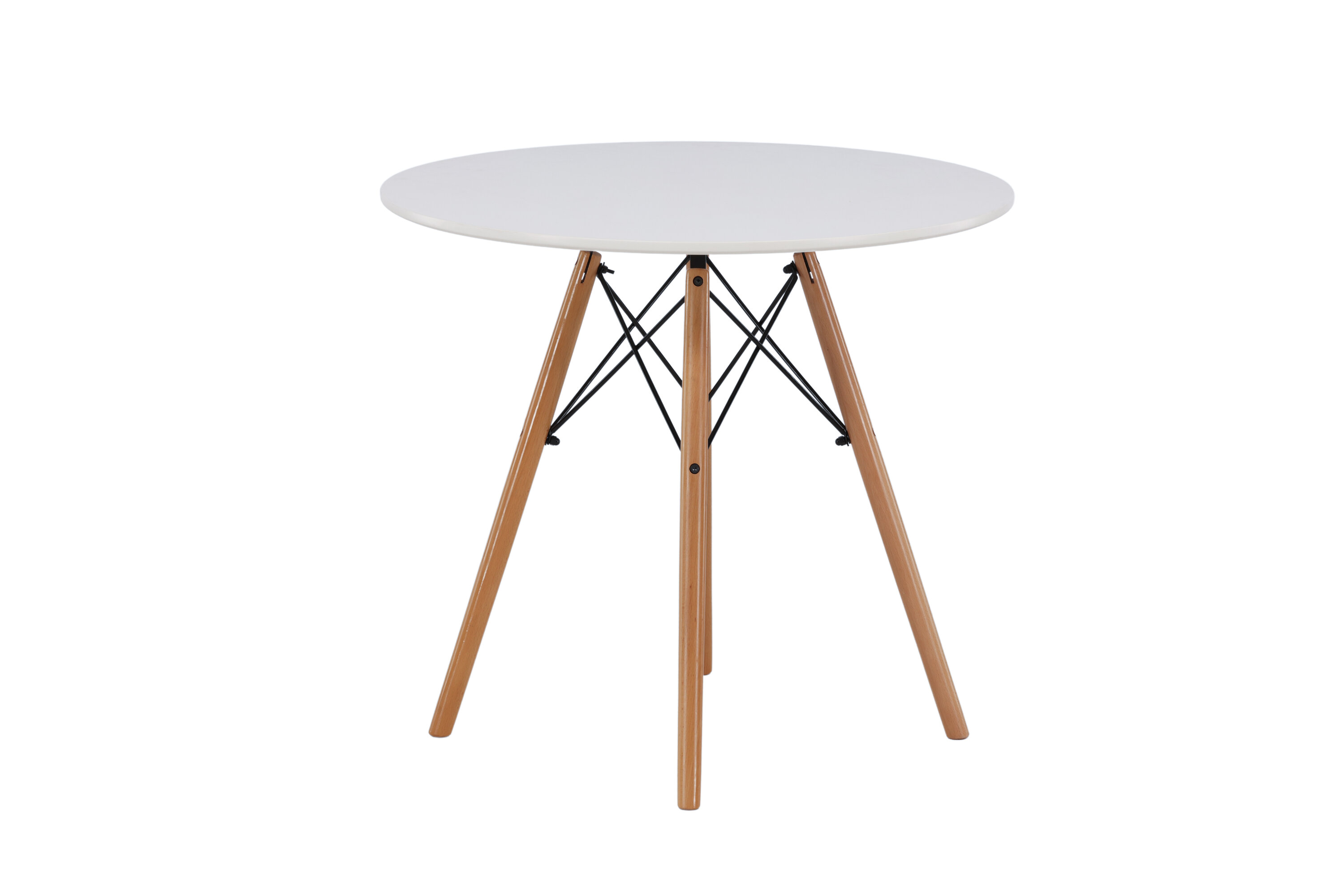 Danburi table à manger ronde blanc, marron ⌀60 cm sur fond clair