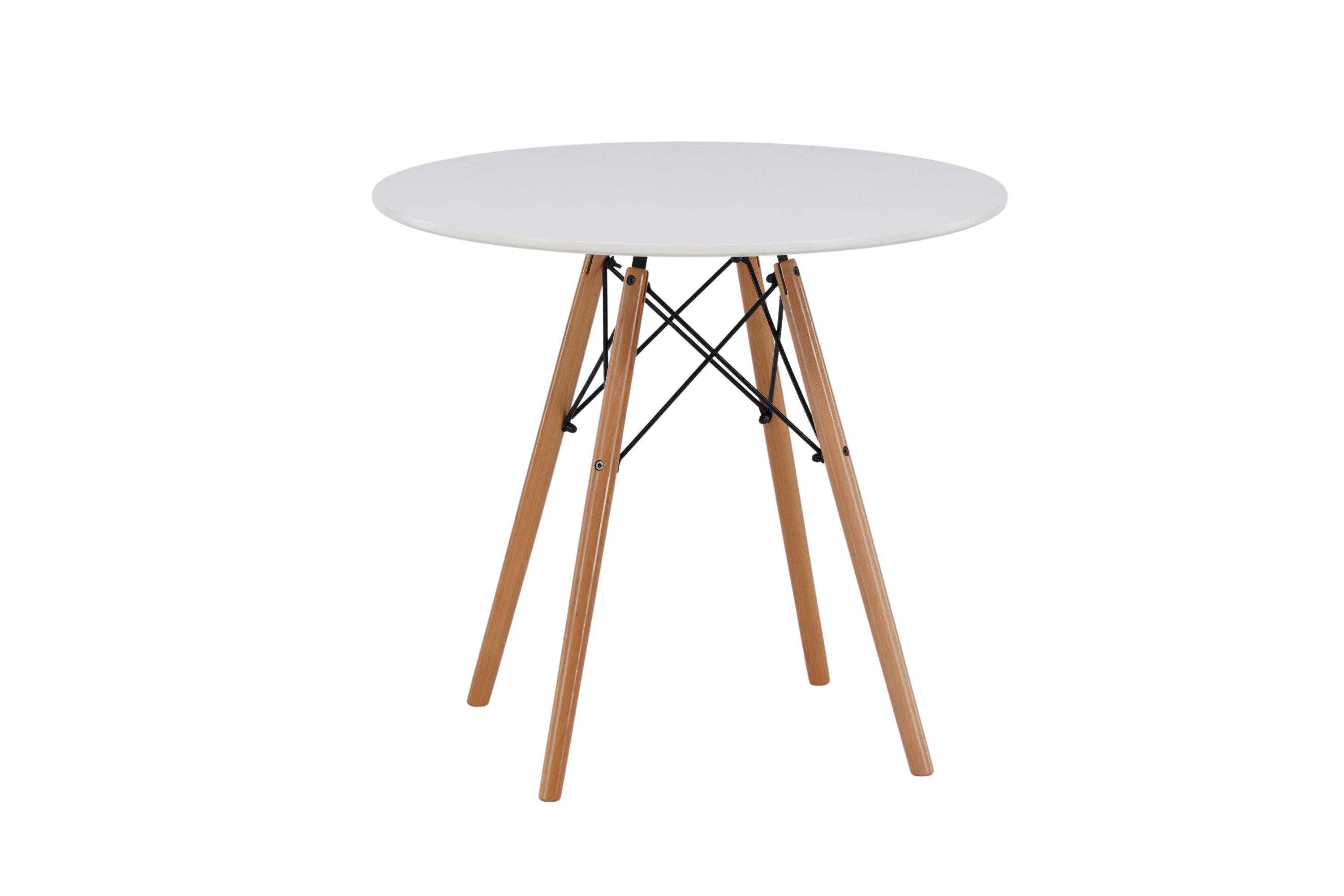 Danburi table à manger ronde blanc, marron ⌀60 cm sur fond clair