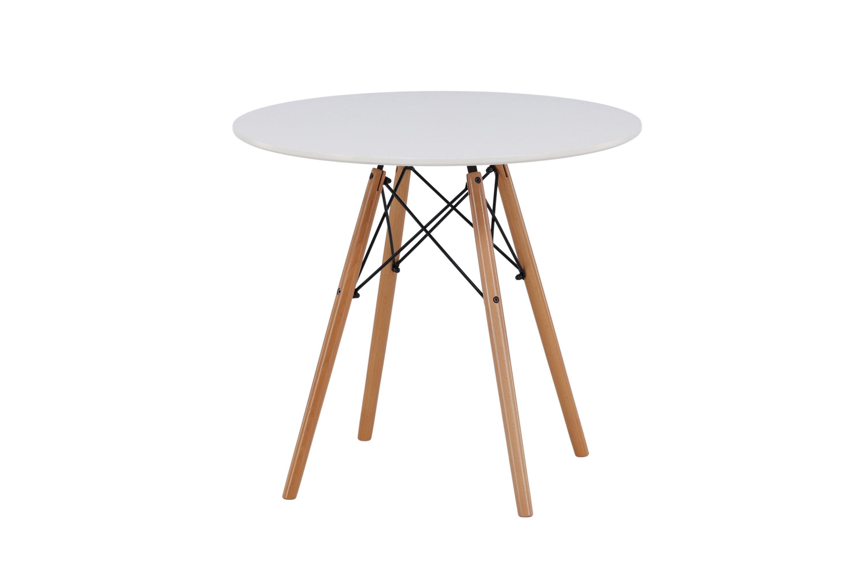 Danburi table à manger ronde blanc, marron ⌀60 cm sur fond clair