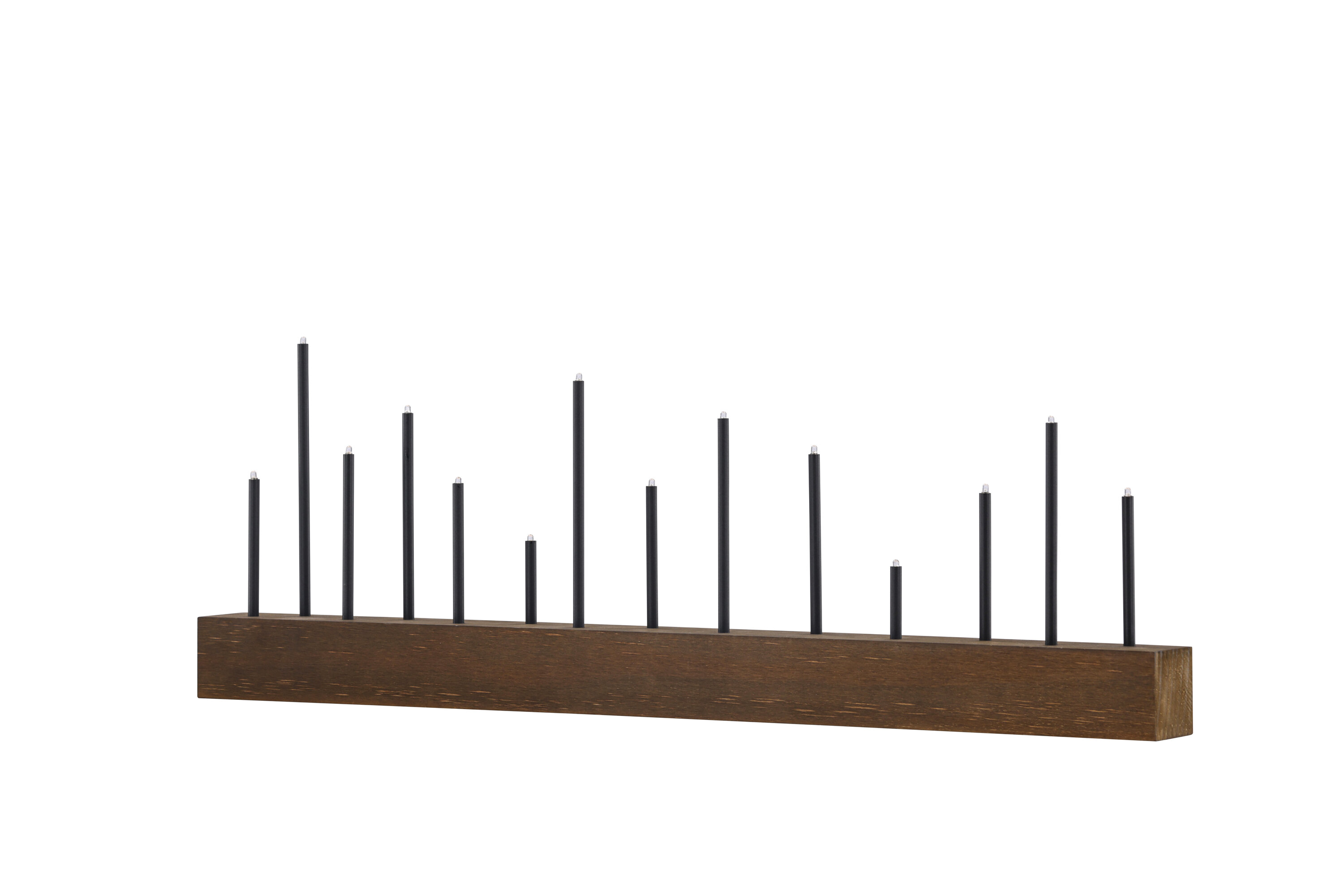 Kungsberget éclairage de noël noir, noyer 6 x 27 x 77 cm sur fond clair
