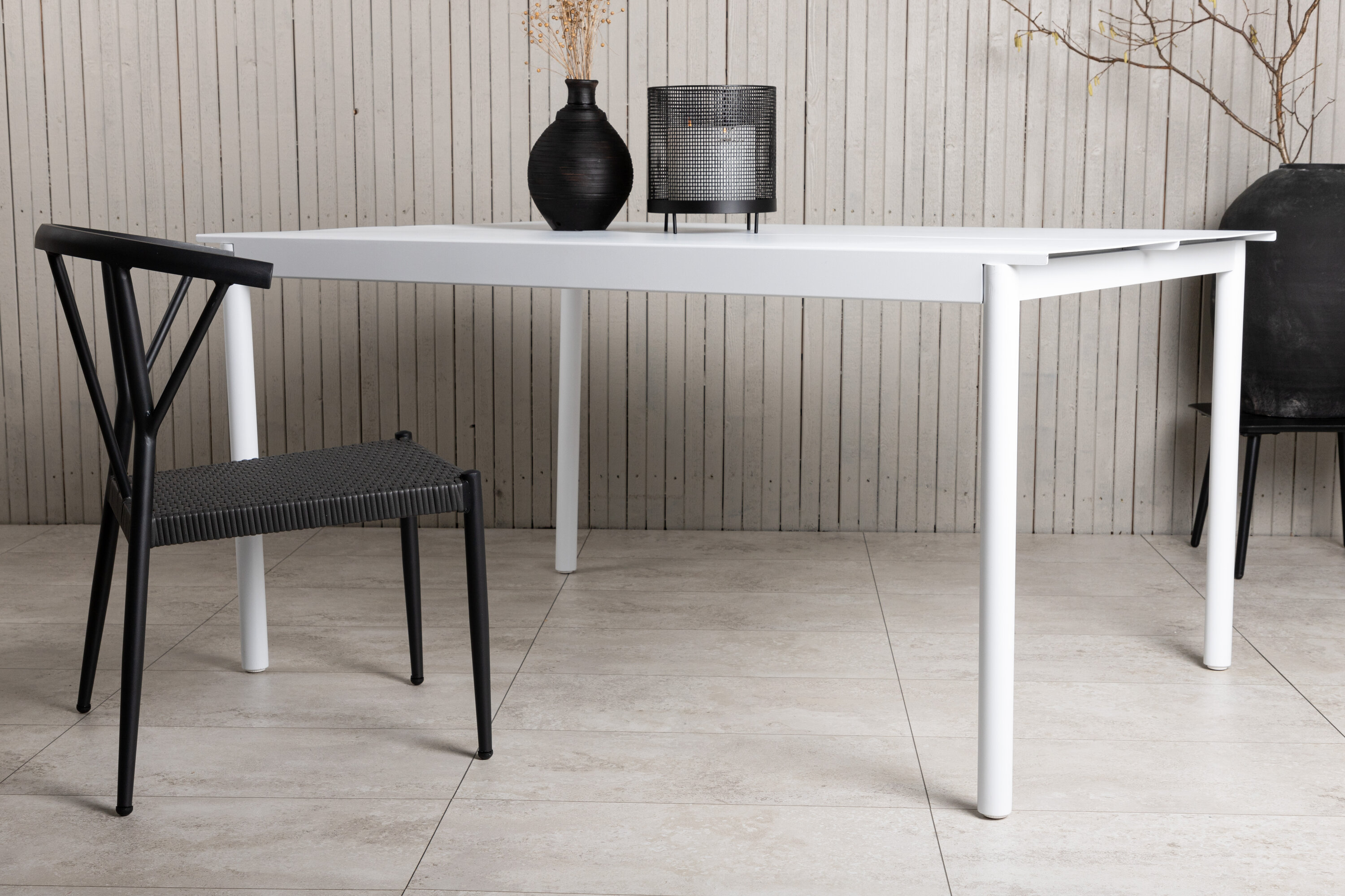 Détail du table à manger rectangulaire Modena blanc 150 x 100 cm