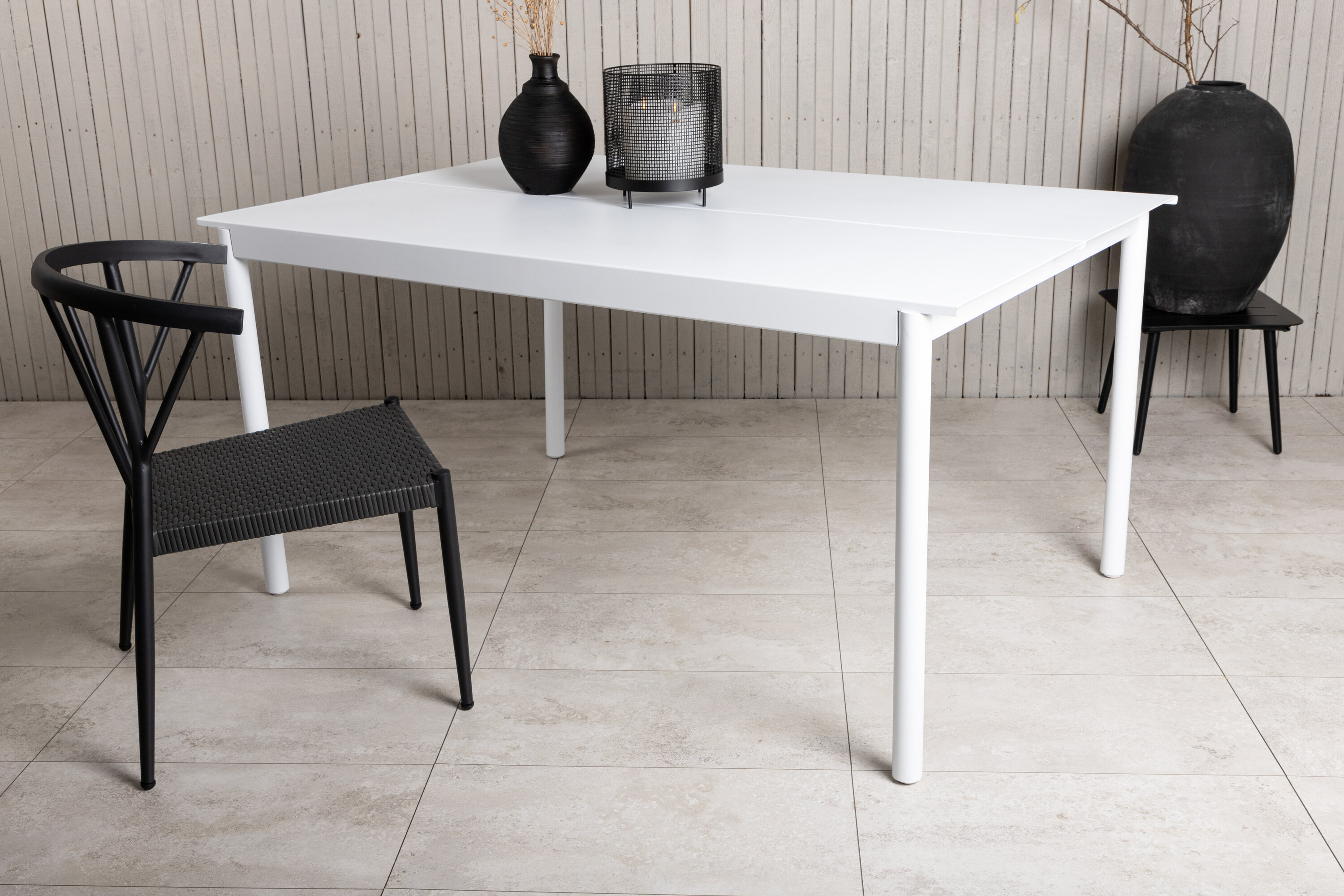 Détail du table à manger rectangulaire Modena blanc 150 x 100 cm