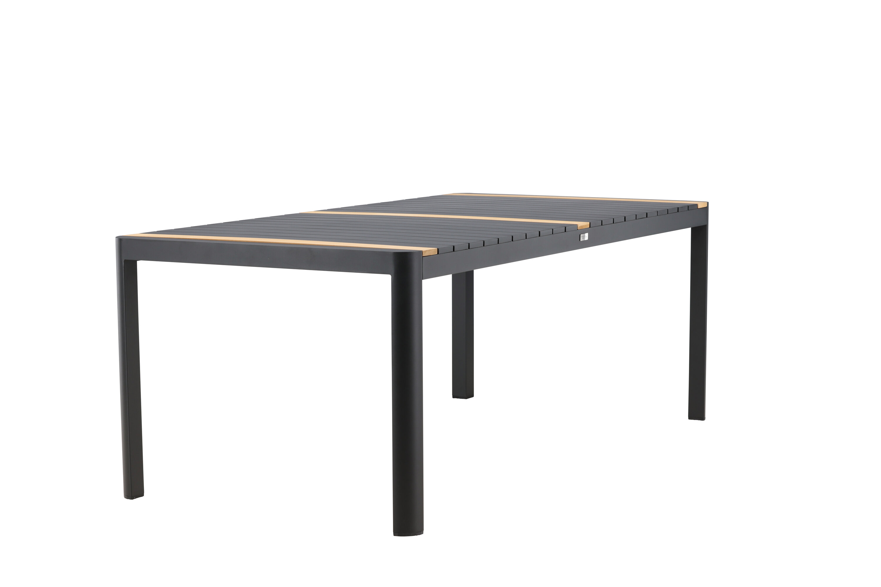 Togo table à manger rectangulaire noir 200 x 100 cm sur fond clair