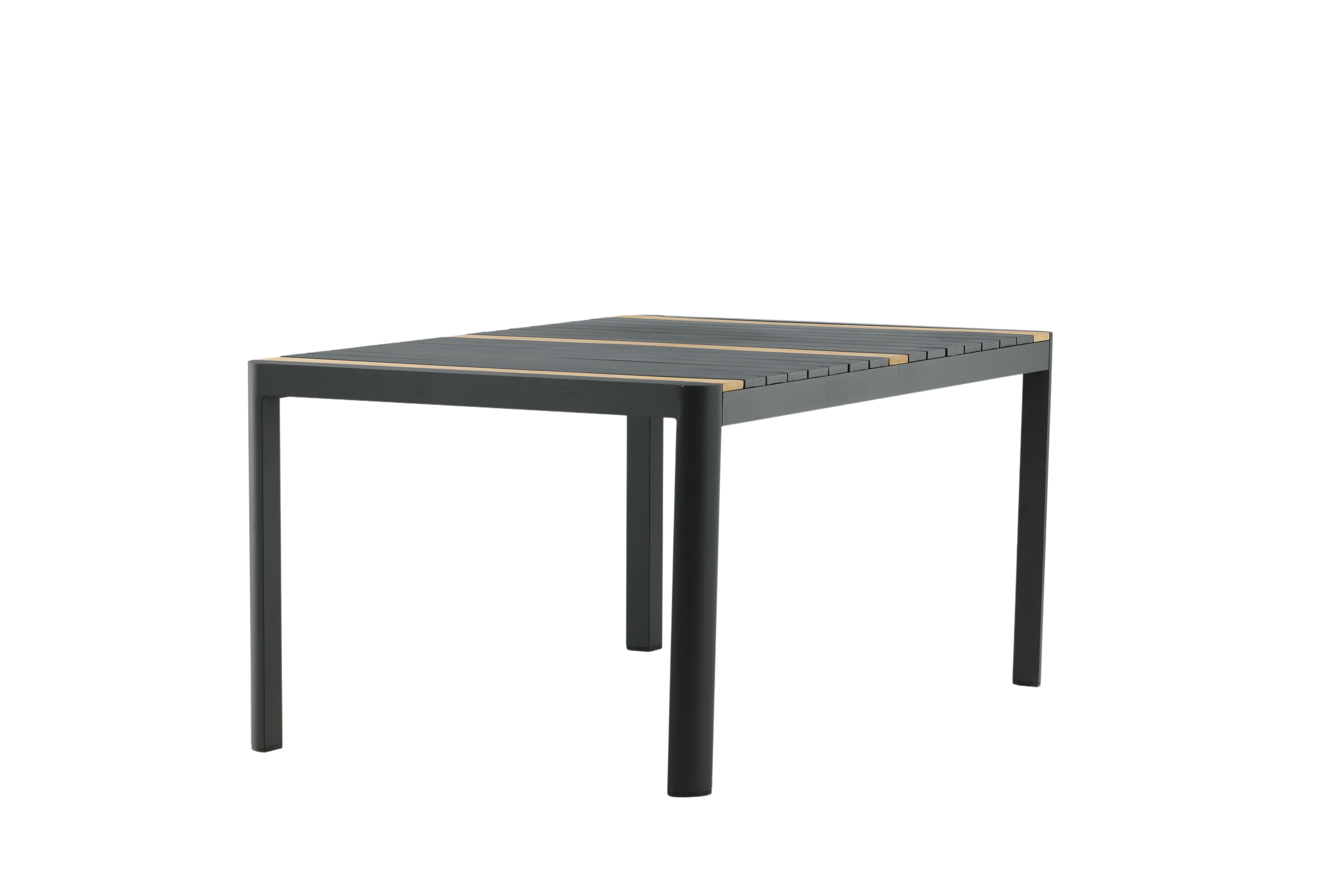 Togo table à manger rectangulaire noir 150 x 90 cm sur fond clair