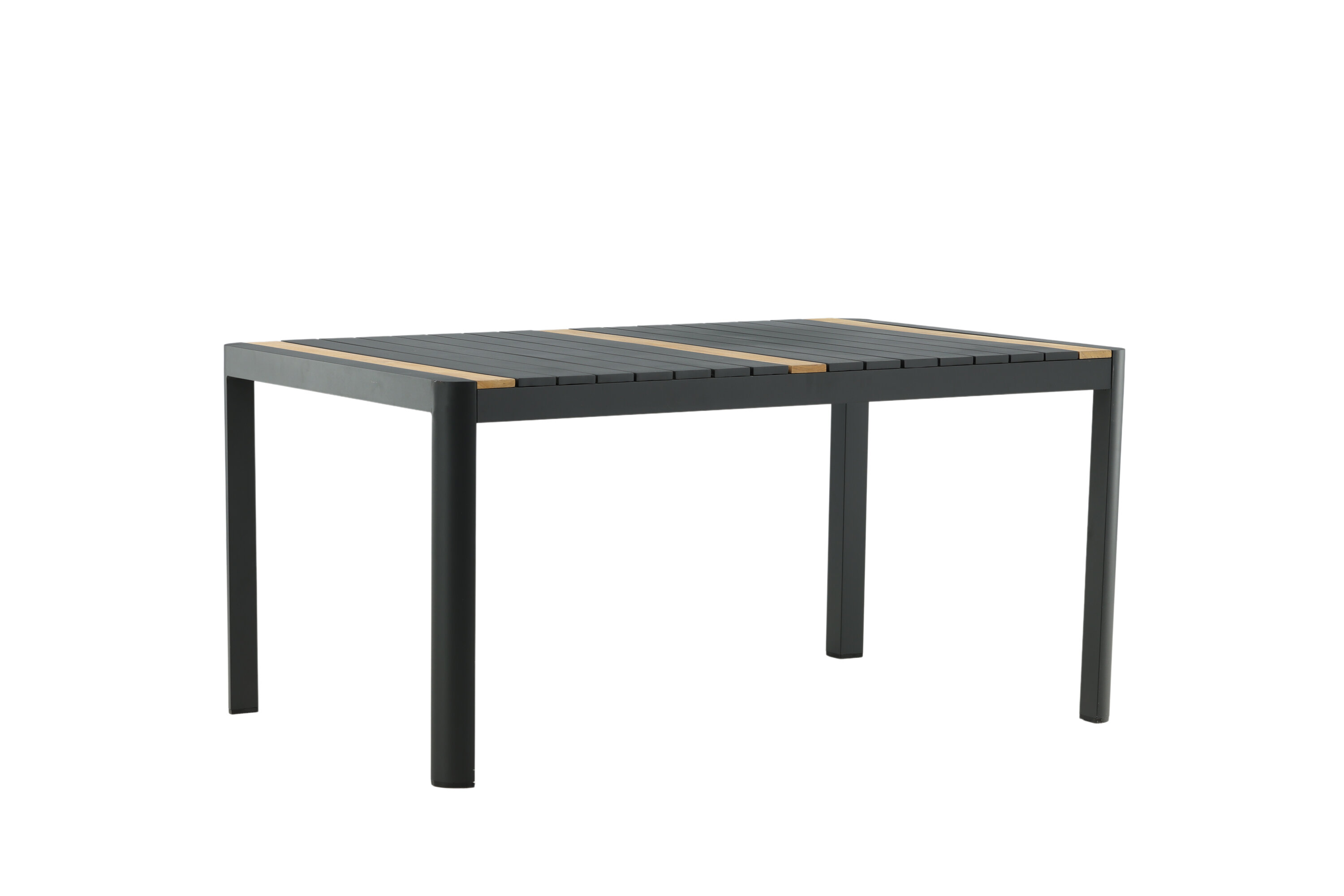 Togo table à manger rectangulaire noir 150 x 90 cm sur fond clair