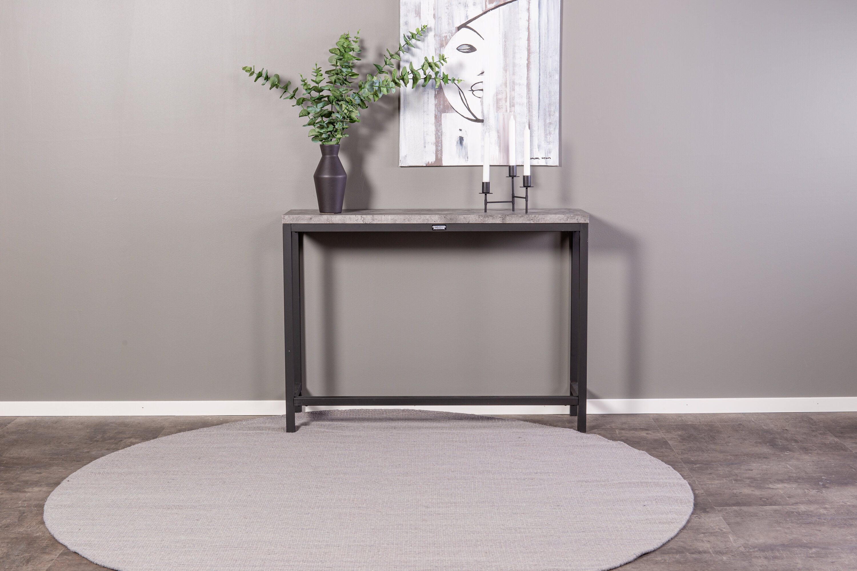 Détail du table d'appoint Rise noir, gris 110 x 30 cm