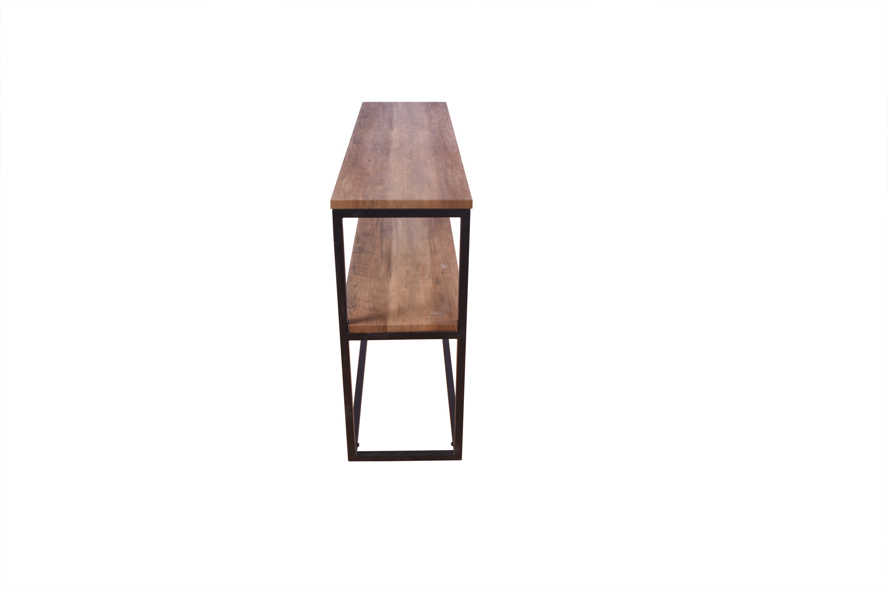 Détail du table d'appoint Rise noir, noyer 110 x 30 cm