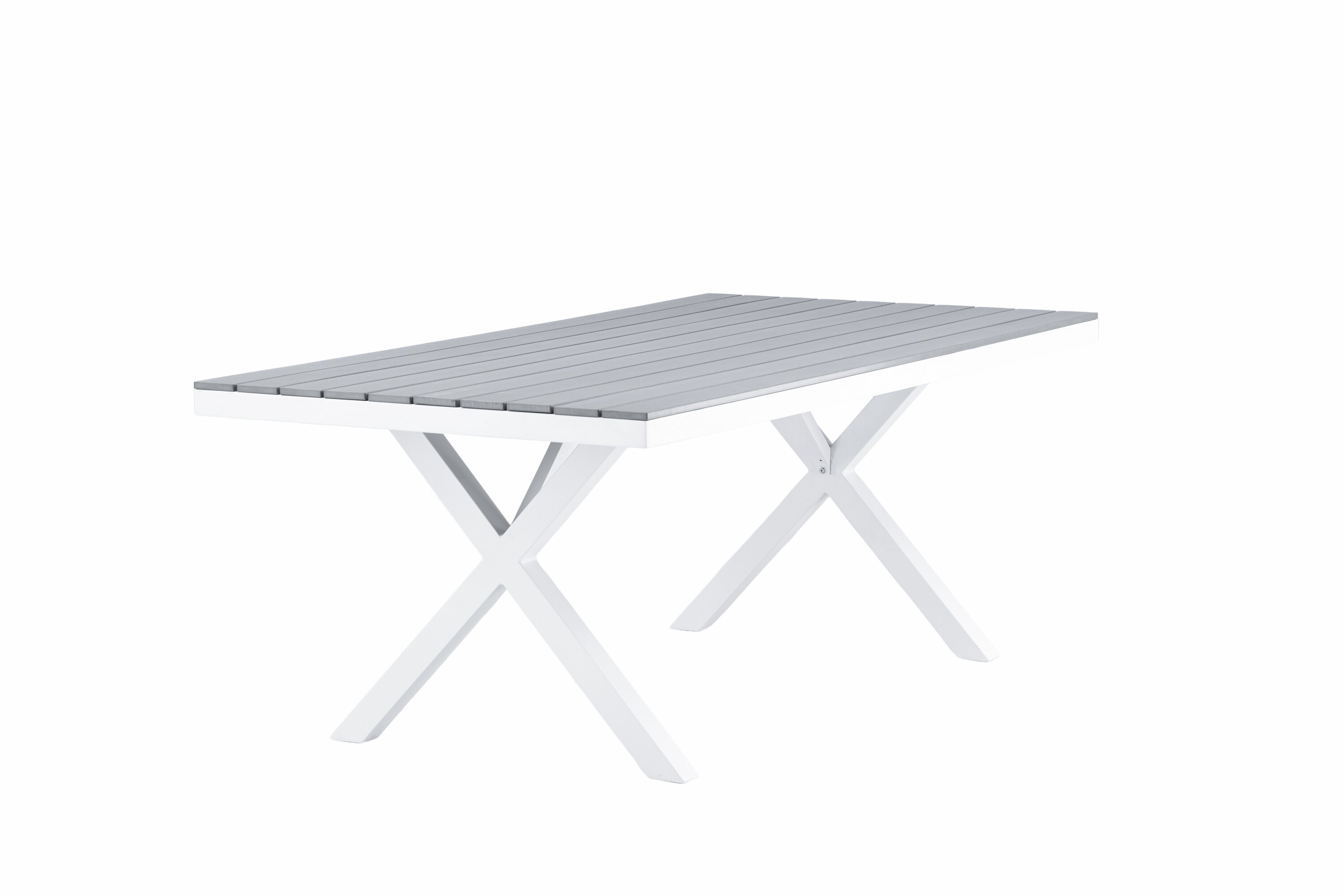 Garcia table à manger rectangulaire blanc, gris, gris clair 200 x 100 cm sur fond clair