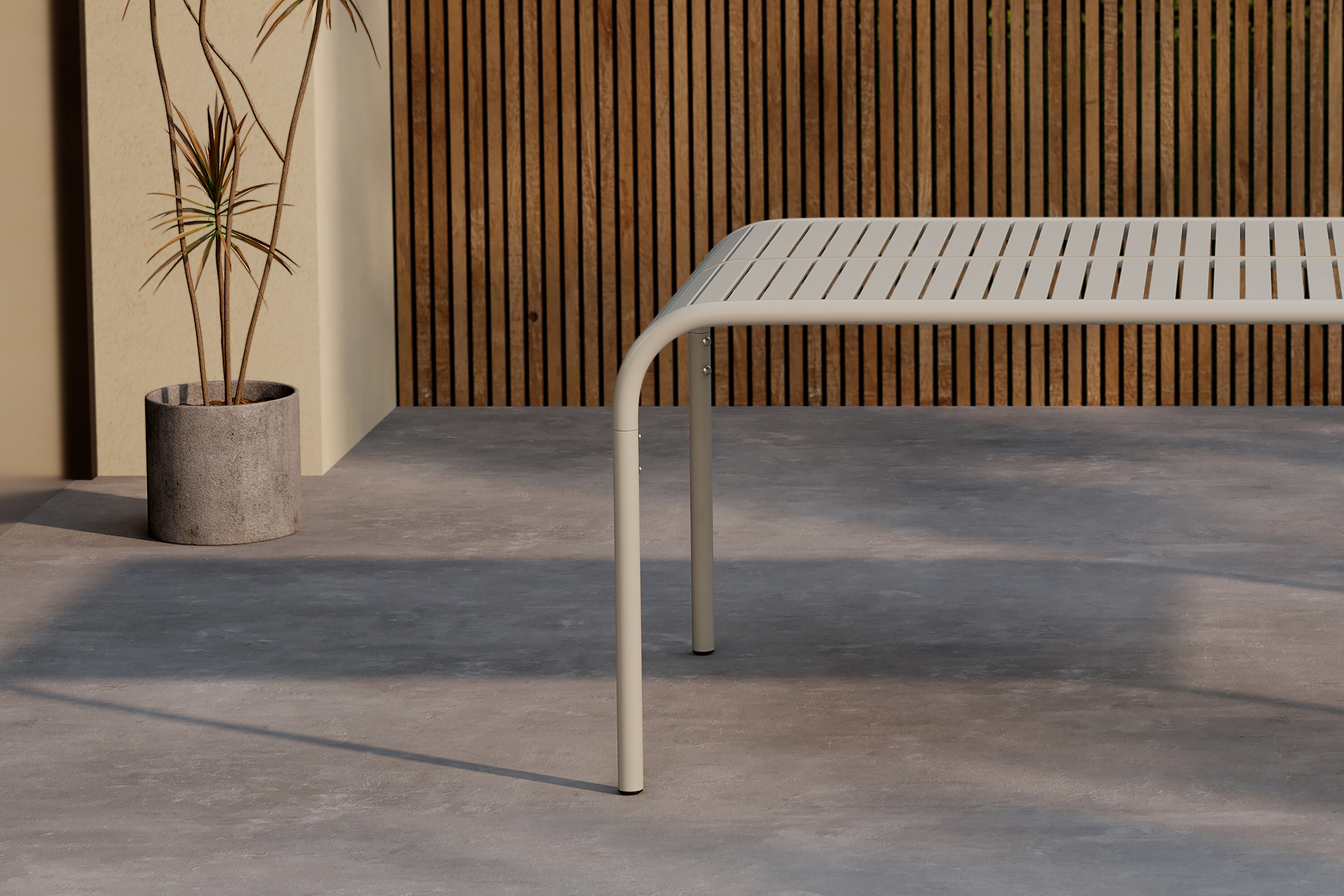 Borneo table à manger rectangulaire beige 200 x 100 cm en situation dans une pièce décorée