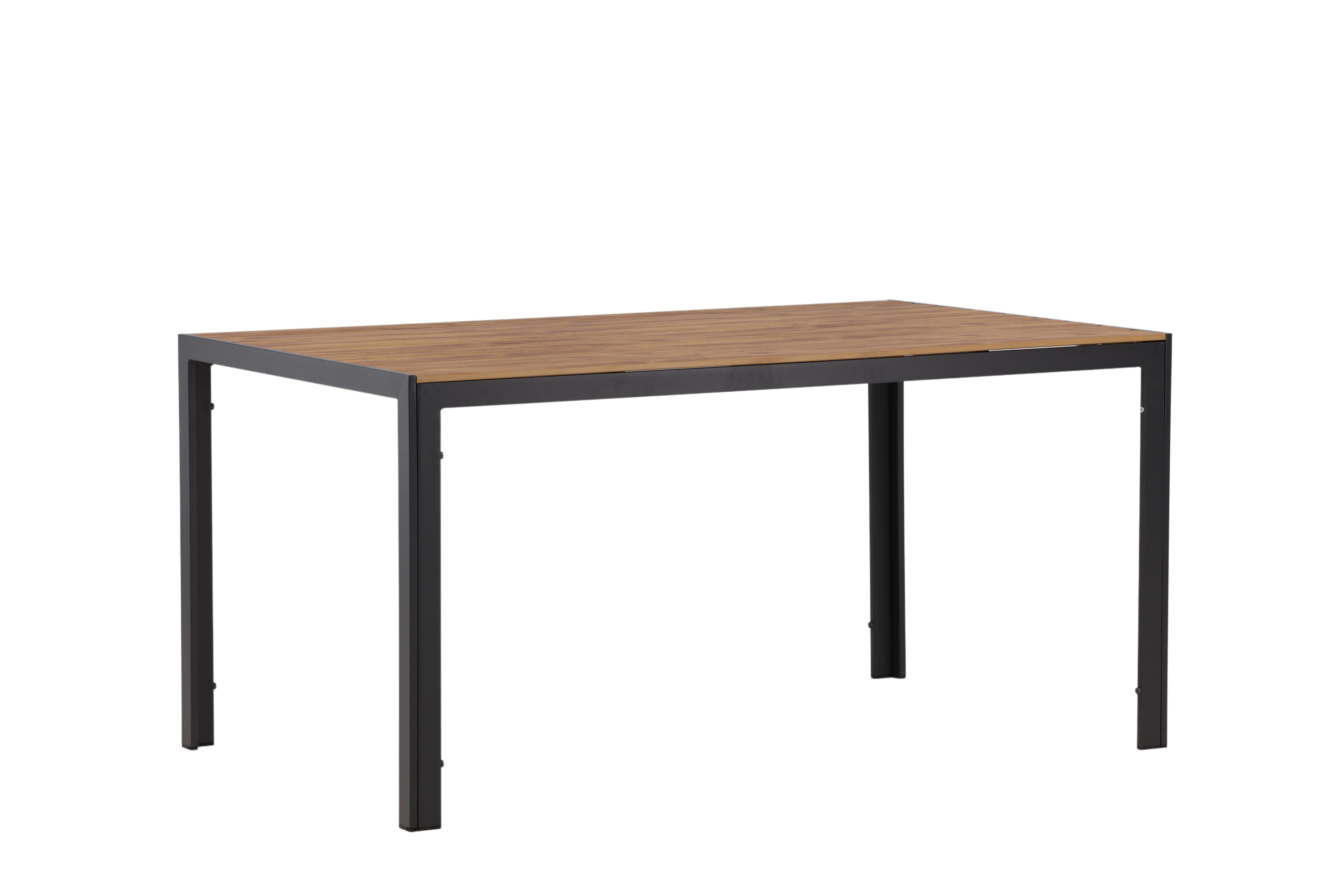 Break table à manger rectangulaire noir, naturel 150 x 90 cm sur fond clair