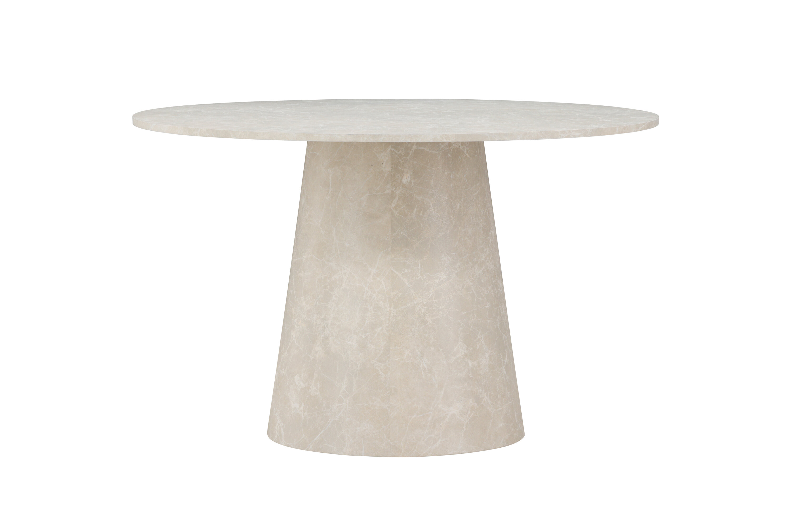 Lanzo table à manger ronde beige ⌀120 cm sur fond clair