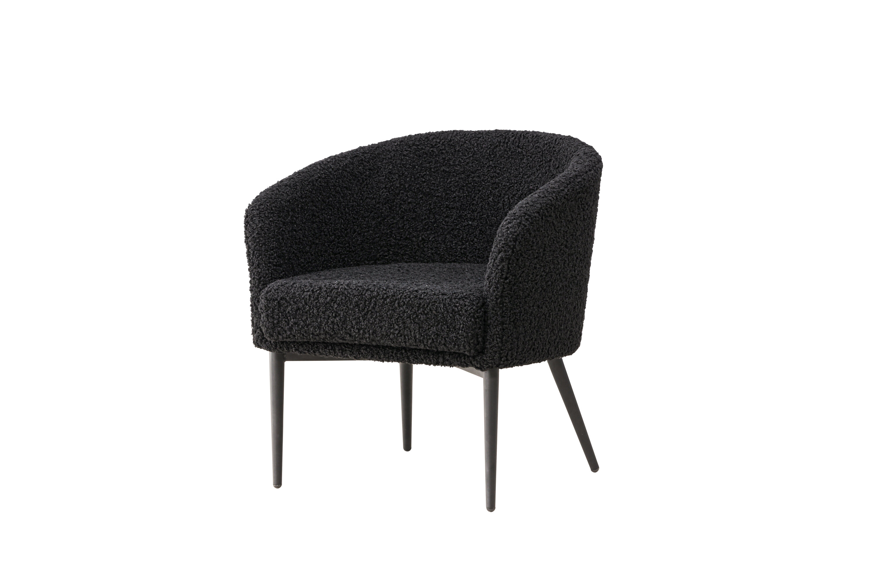 Fluffy fauteuil noir 64 x 70 x 66 cm sur fond clair
