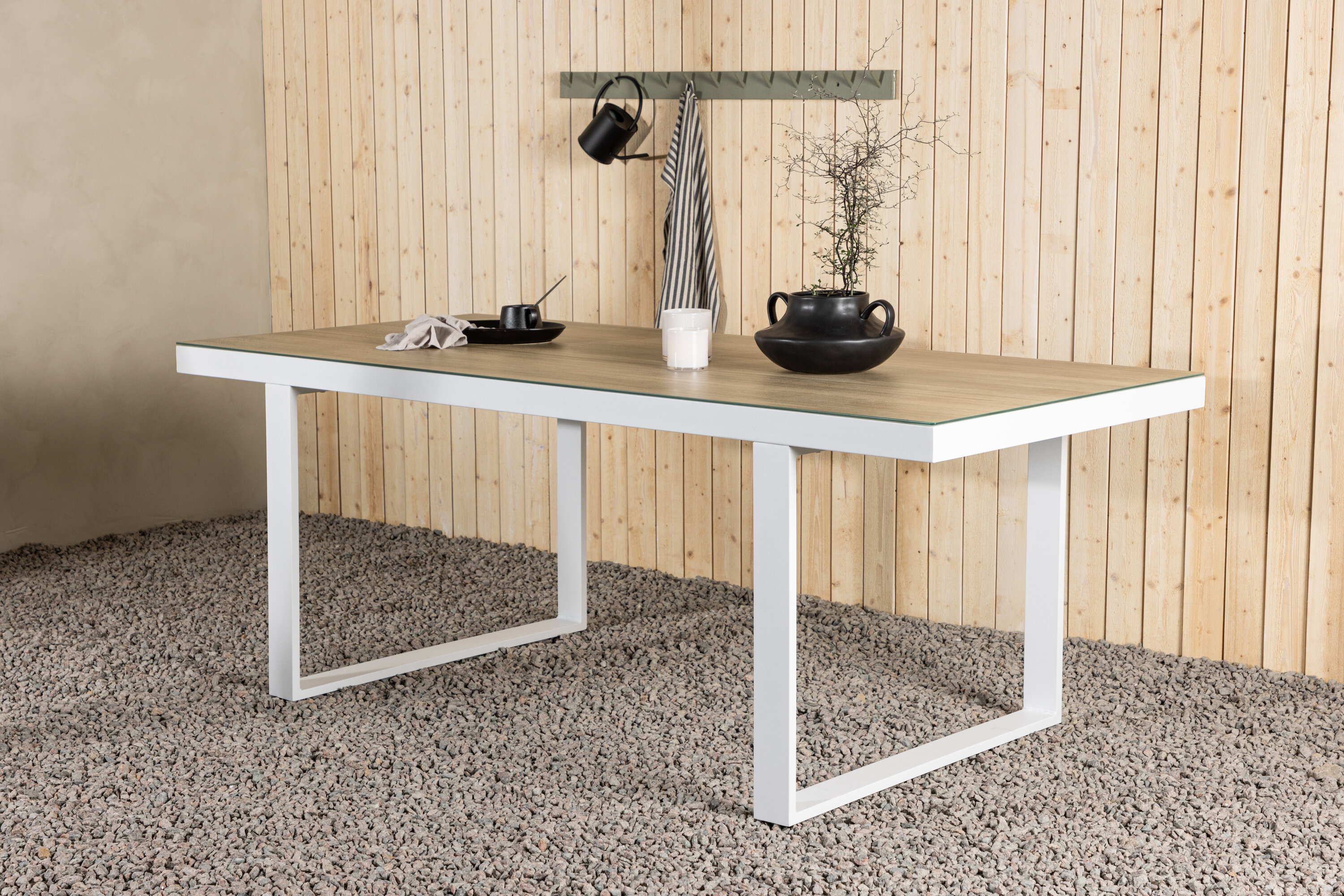 Merlo table à manger rectangulaire blanc 200 x 90 cm en situation dans une pièce décorée