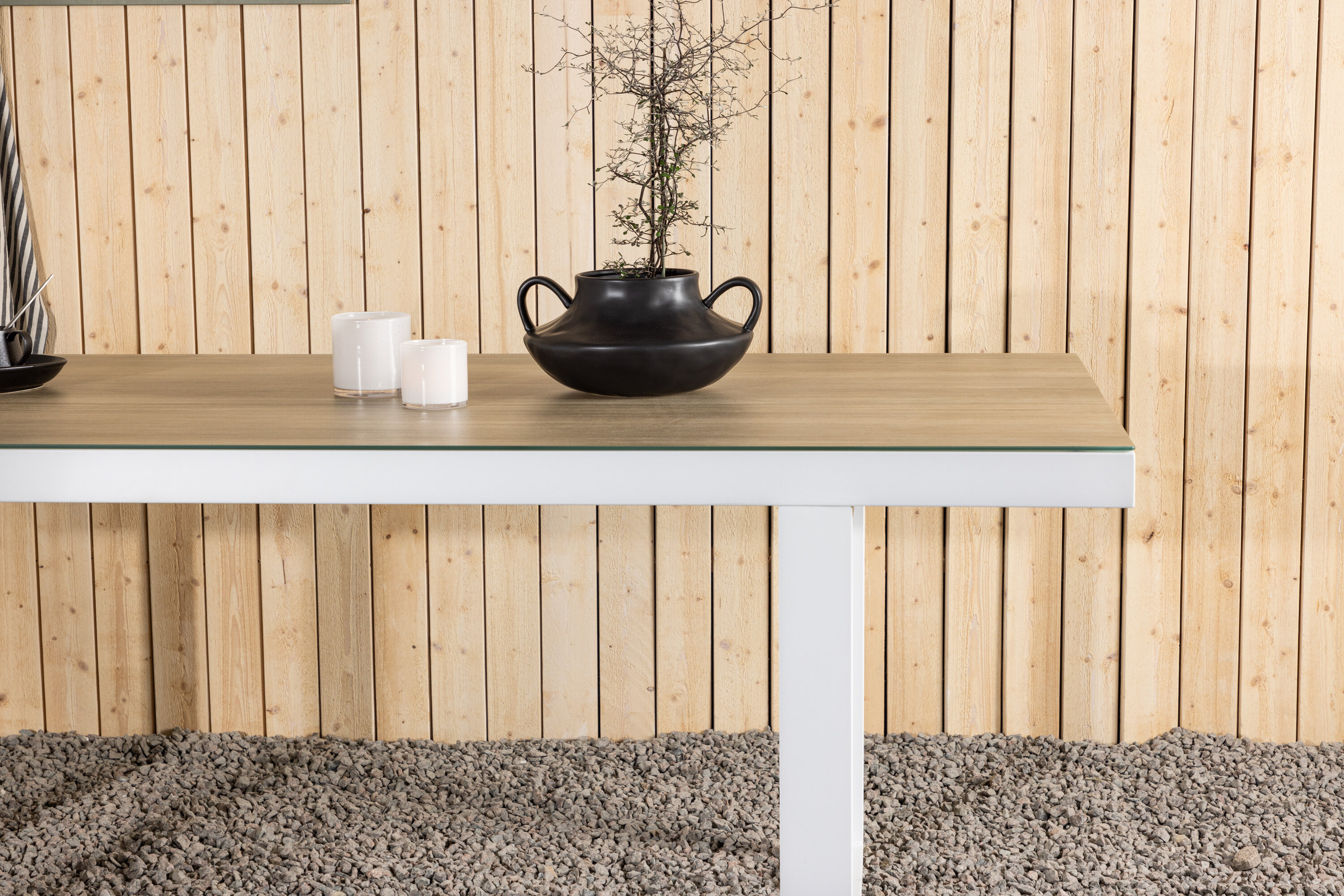 Merlo table à manger rectangulaire blanc 200 x 90 cm en situation dans une pièce décorée