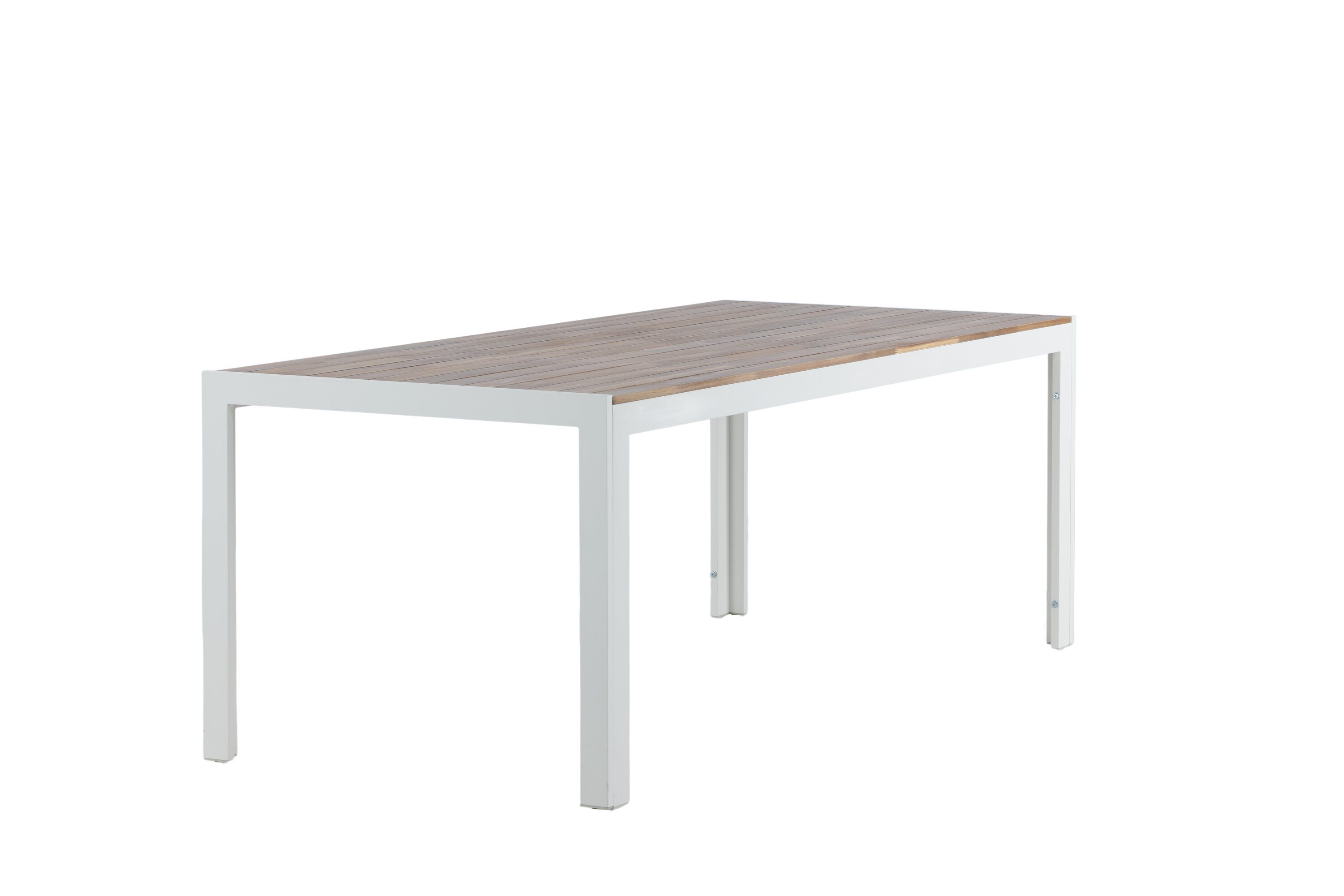 Bois table à manger rectangulaire naturel, blanc 200 x 100 cm sur fond clair