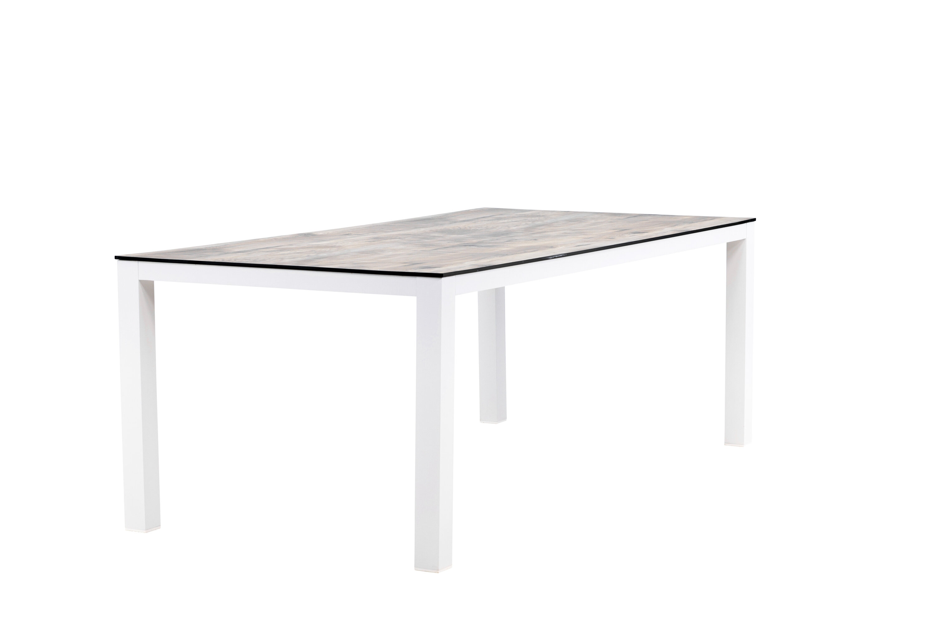 Llama table à manger rectangulaire gris, blanc 205 x 100 cm sur fond clair