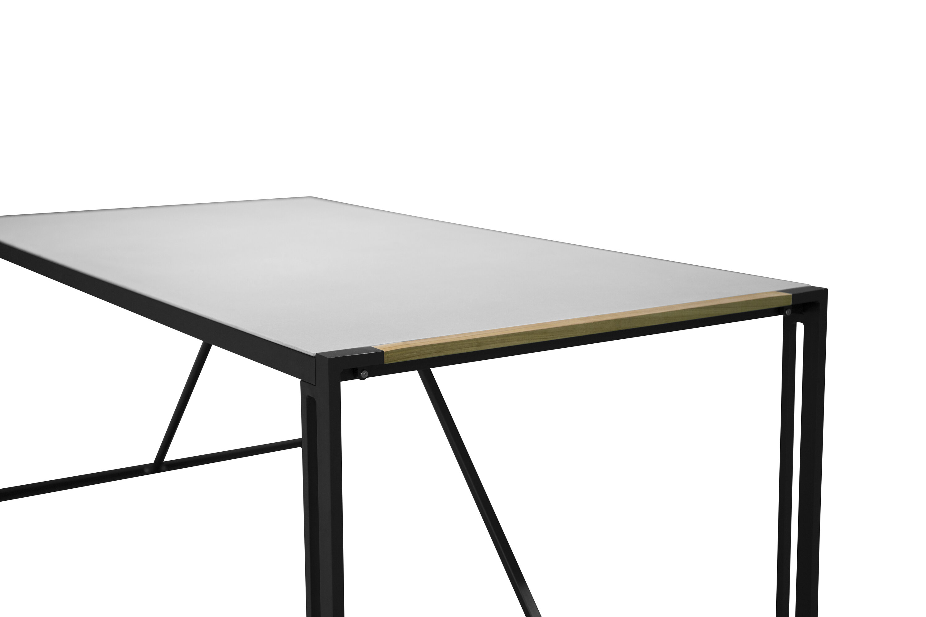 Vue du table à manger rectangulaire Texas noir, gris clair 200 x 100 cm