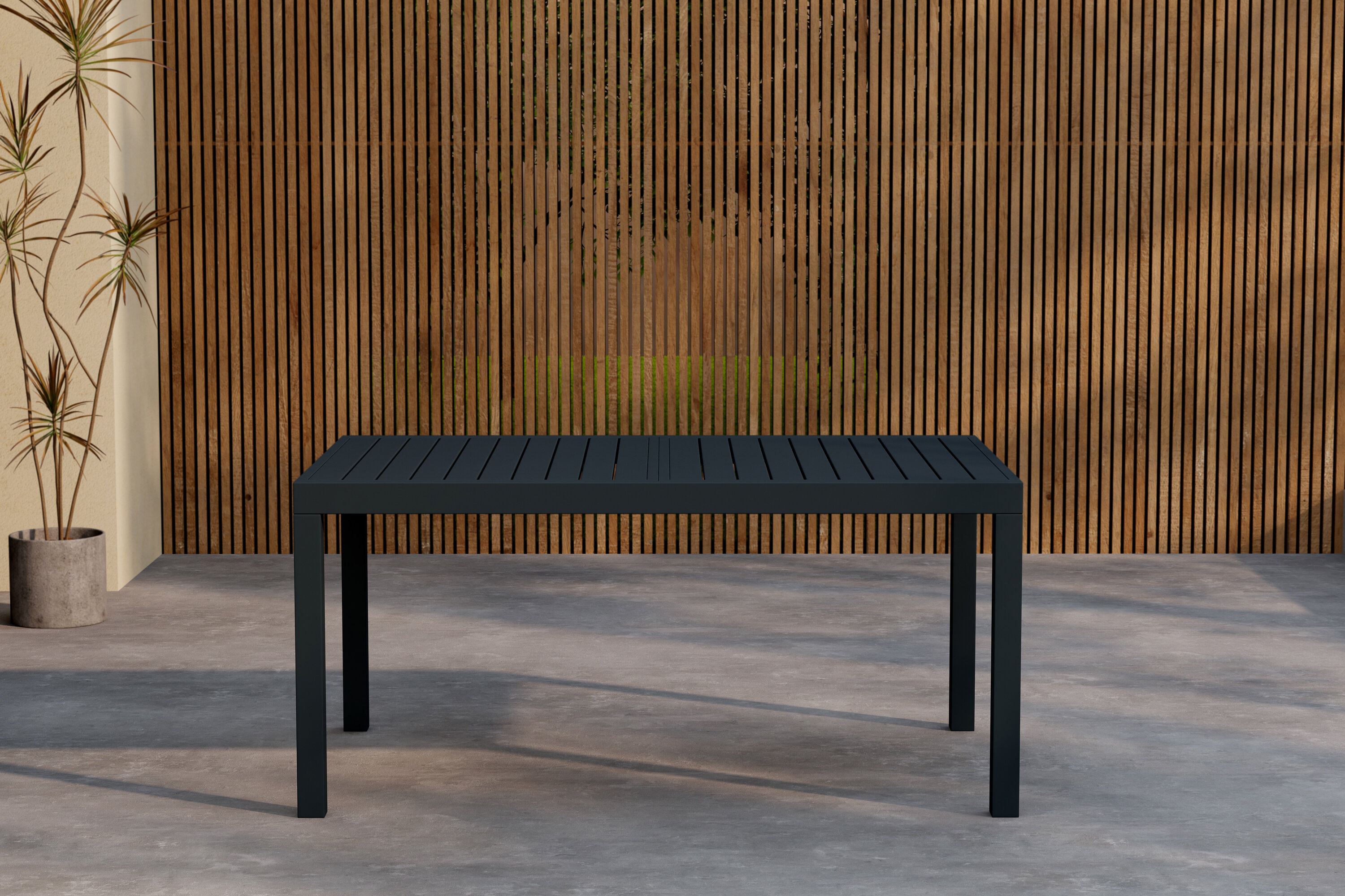 Capo table à manger rectangulaire noir 160/ 240 x 100 cm en situation dans une pièce décorée