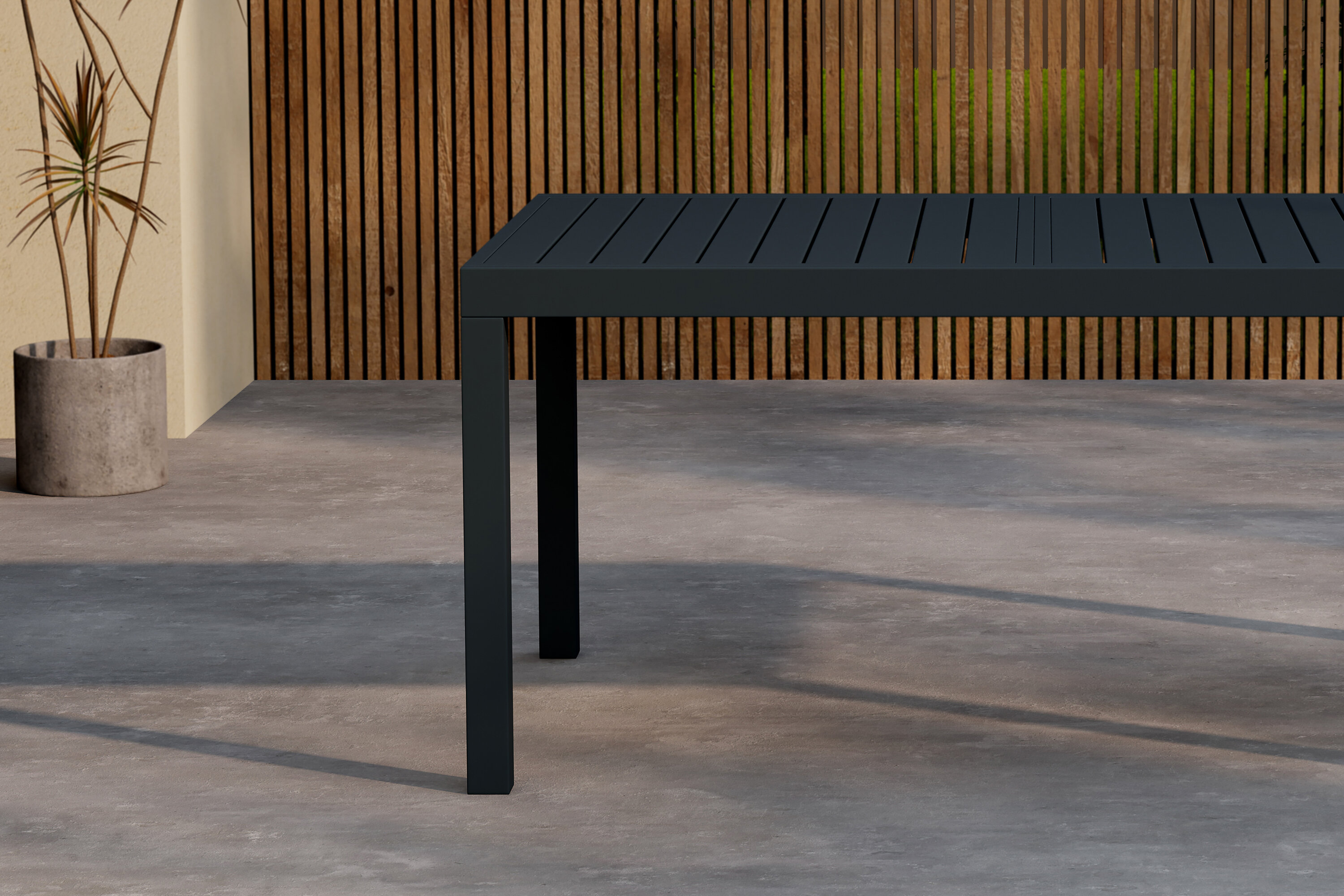 Capo table à manger rectangulaire noir 160/ 240 x 100 cm en situation dans une pièce décorée