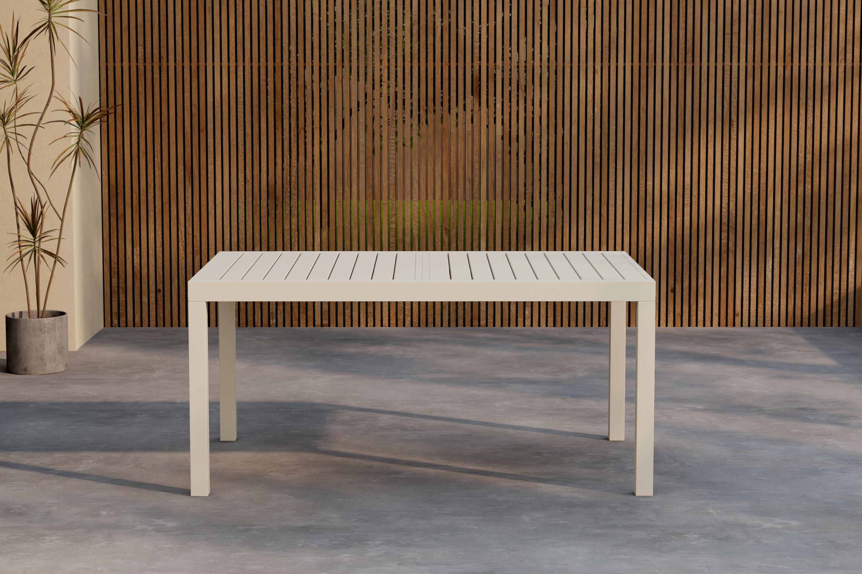 Capo table à manger rectangulaire beige 160/ 240 x 100 cm en situation dans une pièce décorée
