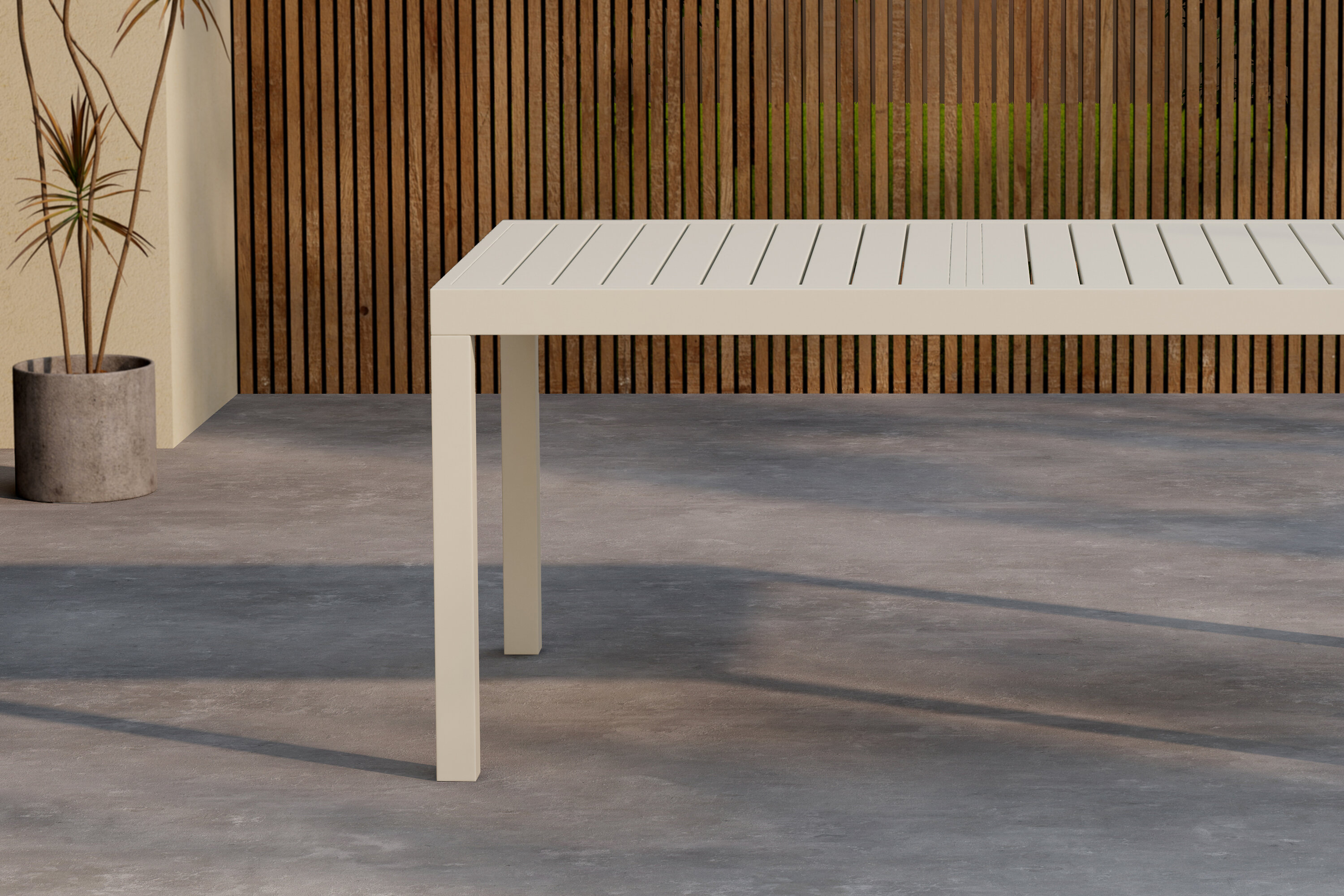 Capo table à manger rectangulaire beige 160/ 240 x 100 cm en situation dans une pièce décorée