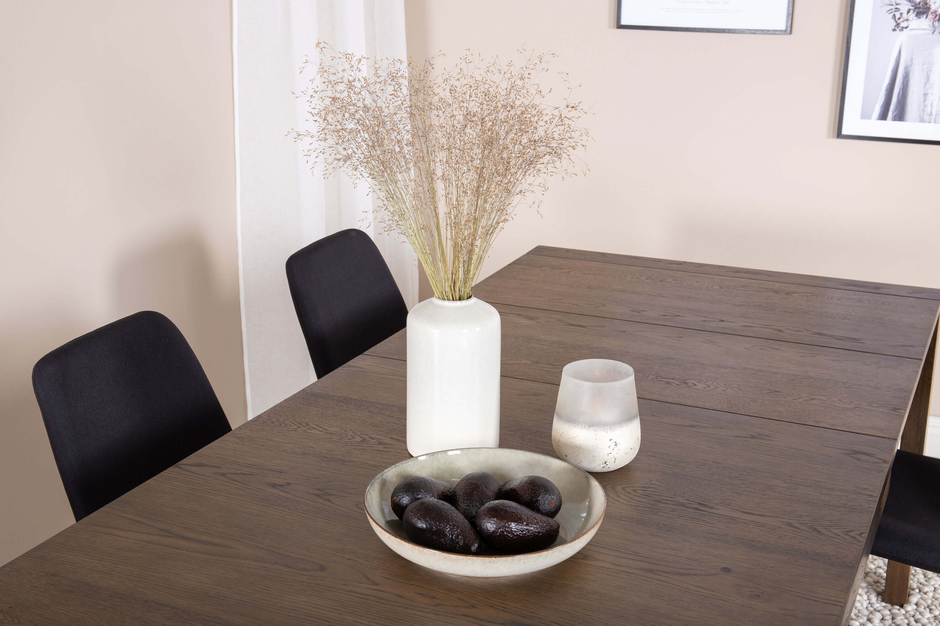 Détail du ensemble repas rectangulaire Slider, Muce naturel, noir
