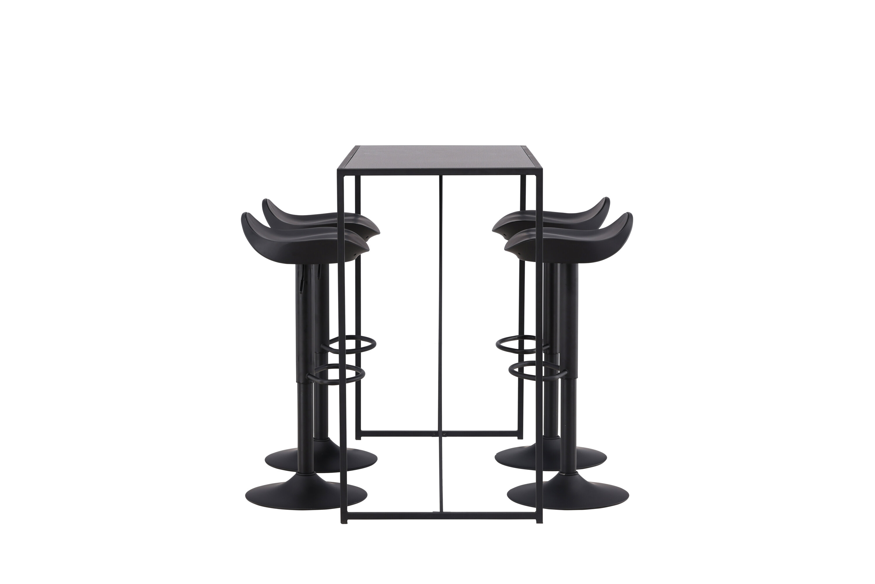 Brea, Adesto ensemble repas rectangulaire noir Table : 105 x 120 x 60 Chaise : 38 x 68,88 x 40 cm sur fond clair