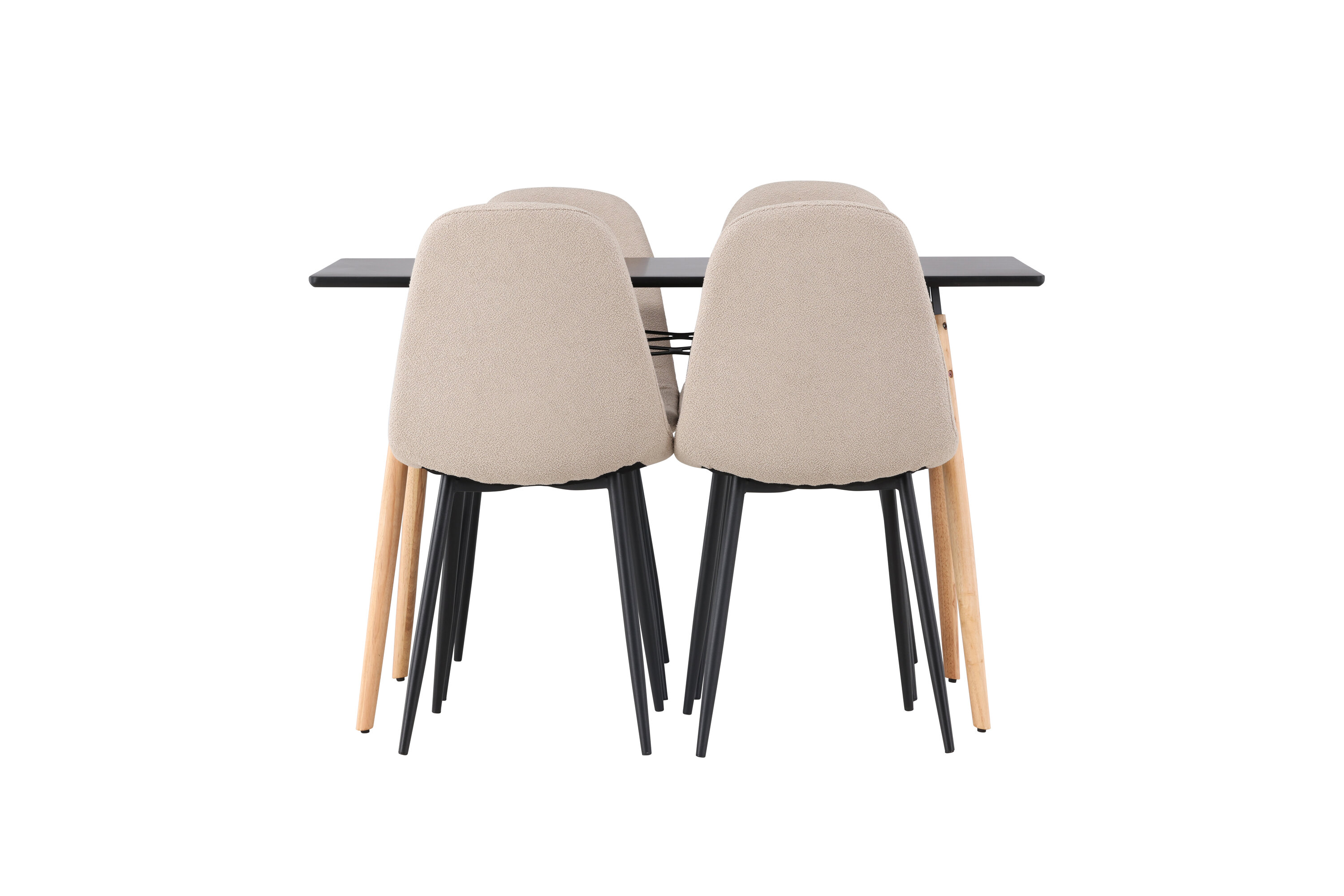 Danburi, Polar ensemble repas rectangulaire noir, beige, naturel sur fond clair