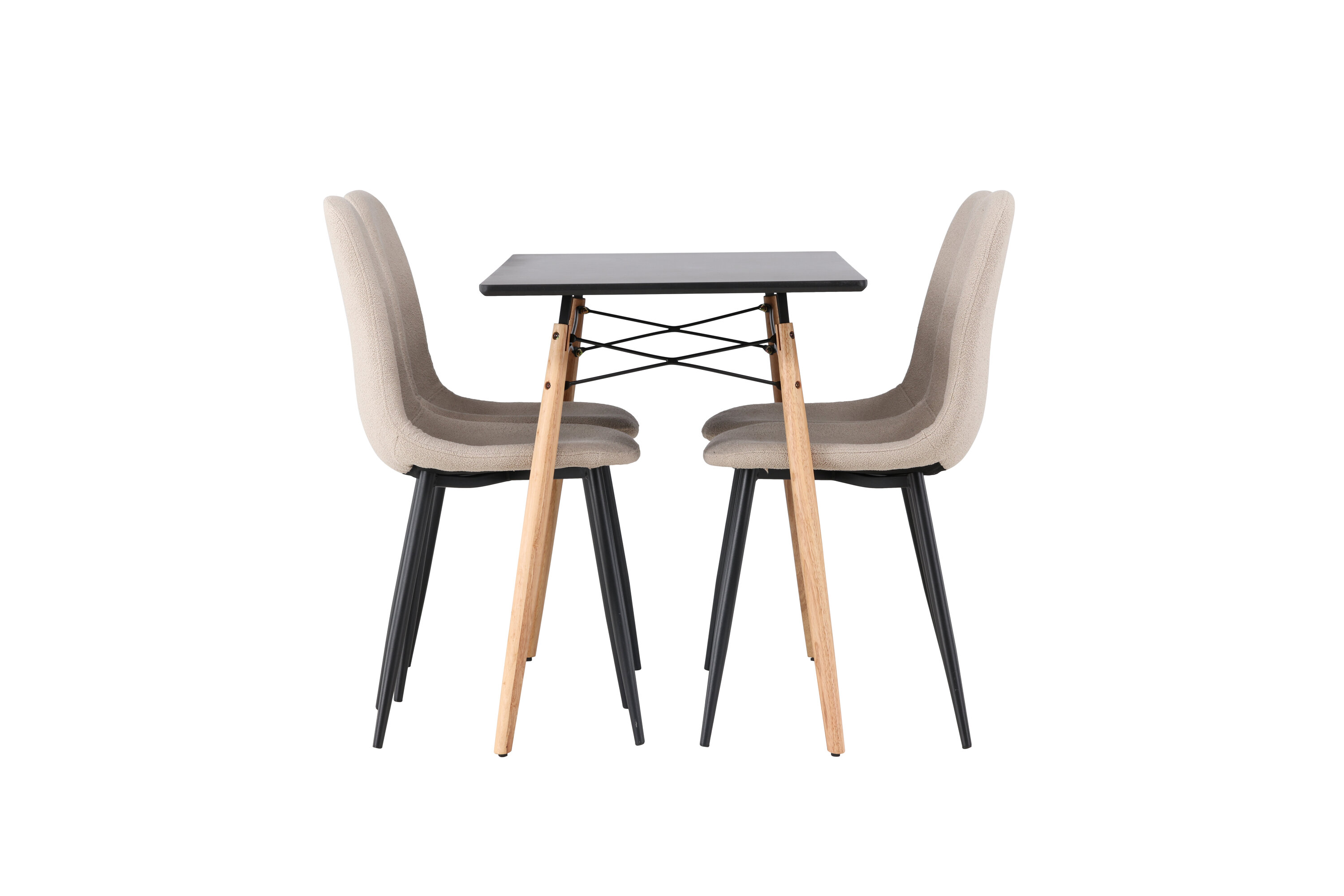 Danburi, Polar ensemble repas rectangulaire noir, beige, naturel sur fond clair
