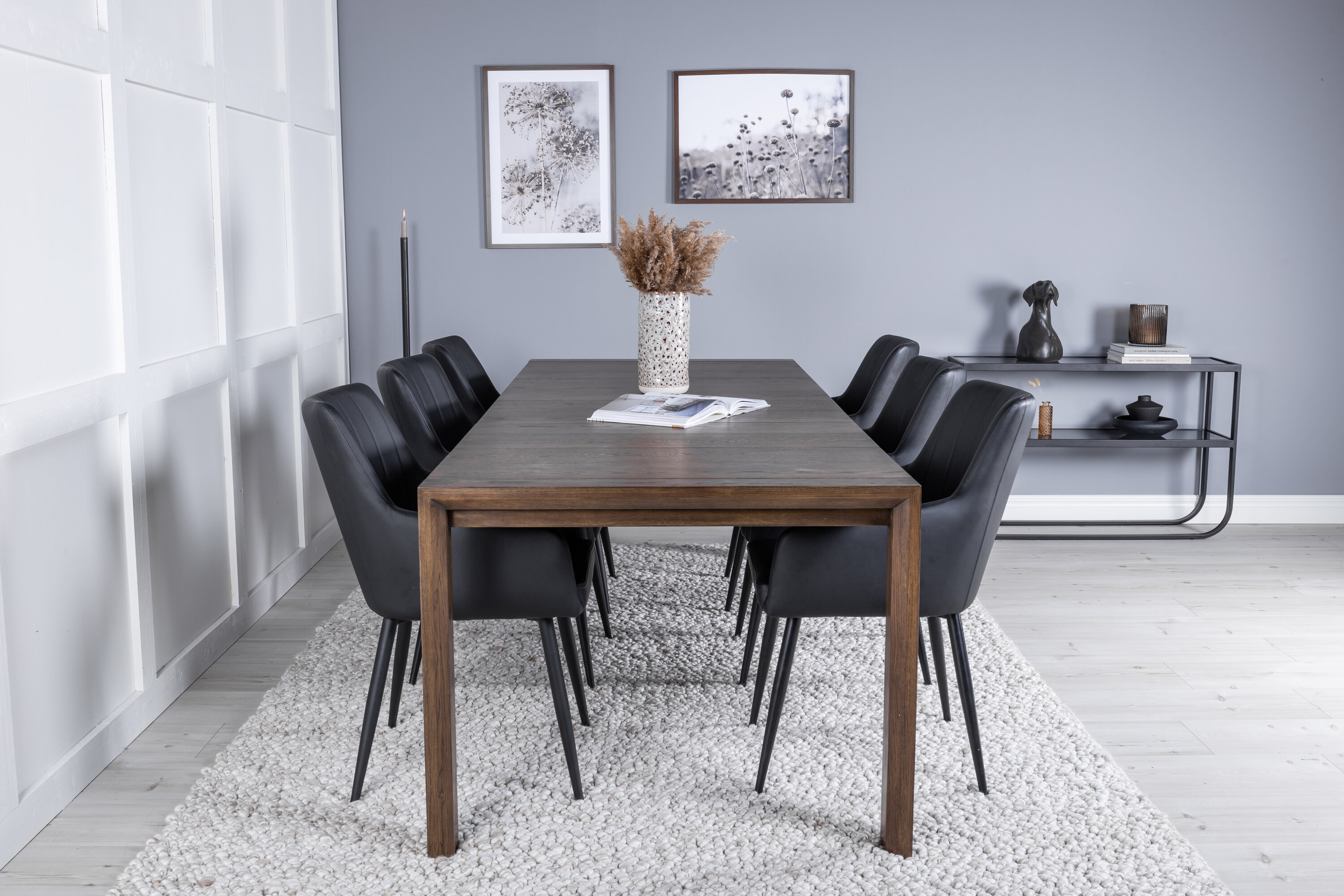 Détail du ensemble repas rectangulaire Slider, Comfort naturel, noir