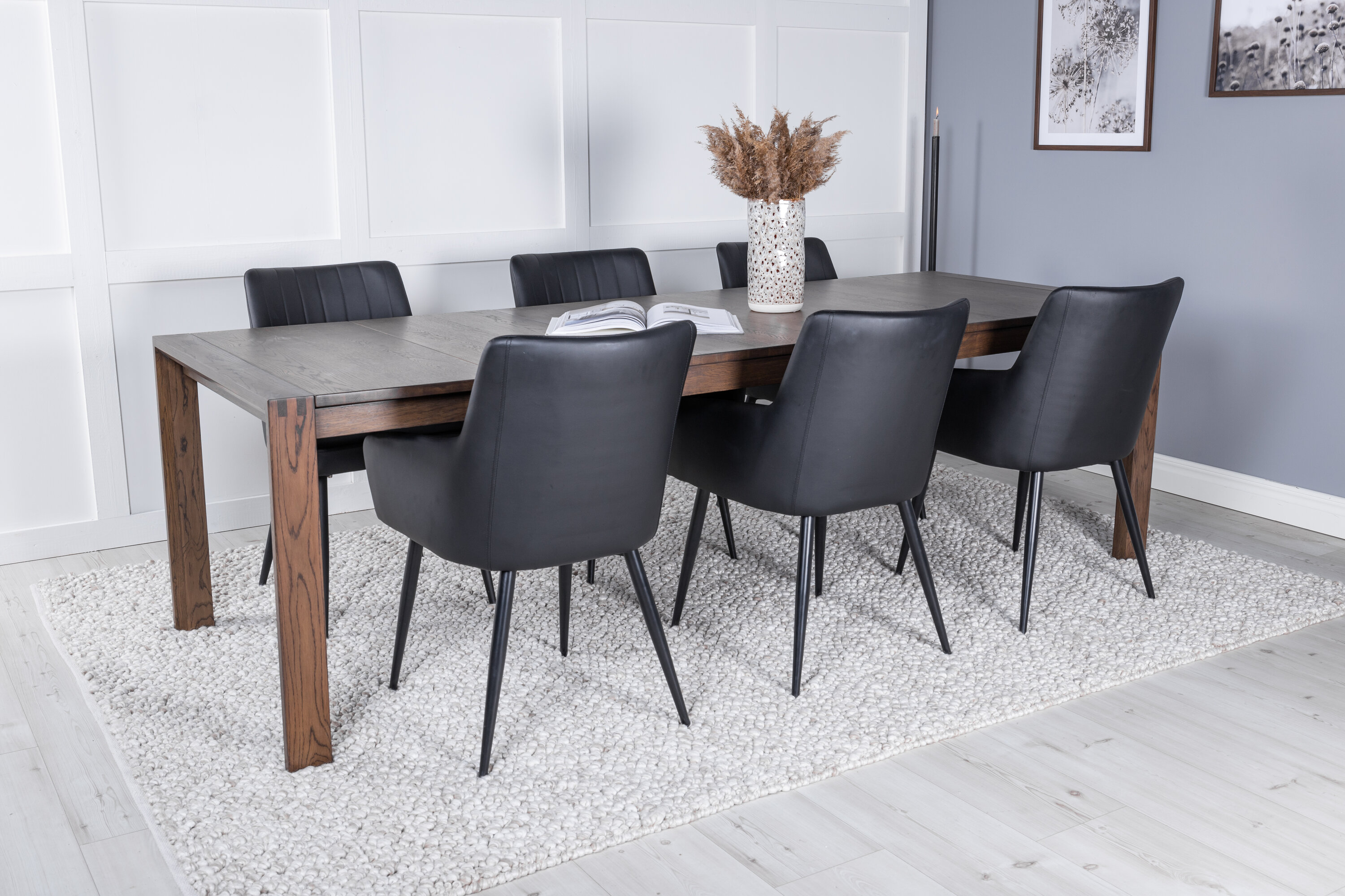 Détail du ensemble repas rectangulaire Slider, Comfort naturel, noir