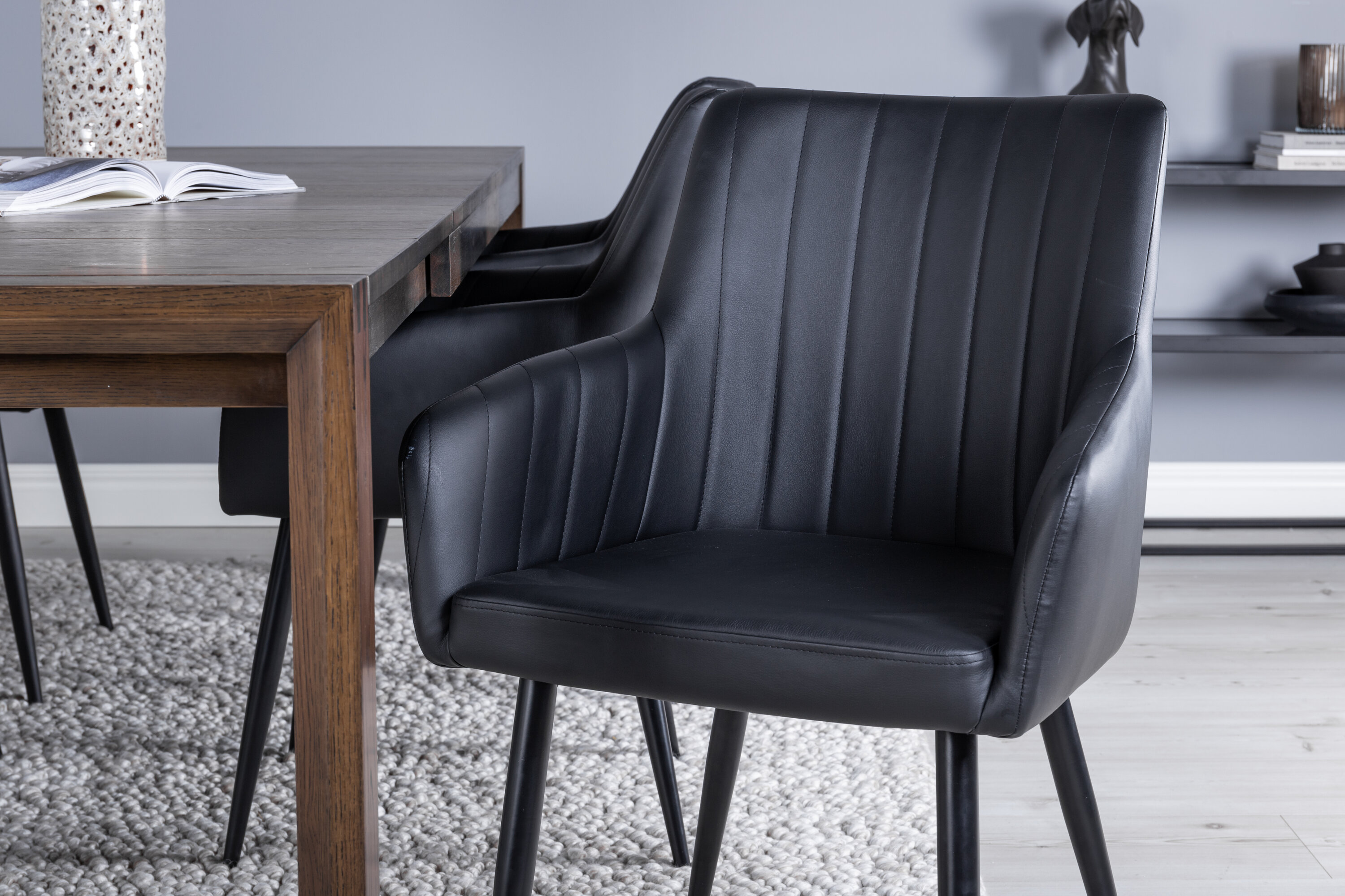 Détail du ensemble repas rectangulaire Slider, Comfort naturel, noir