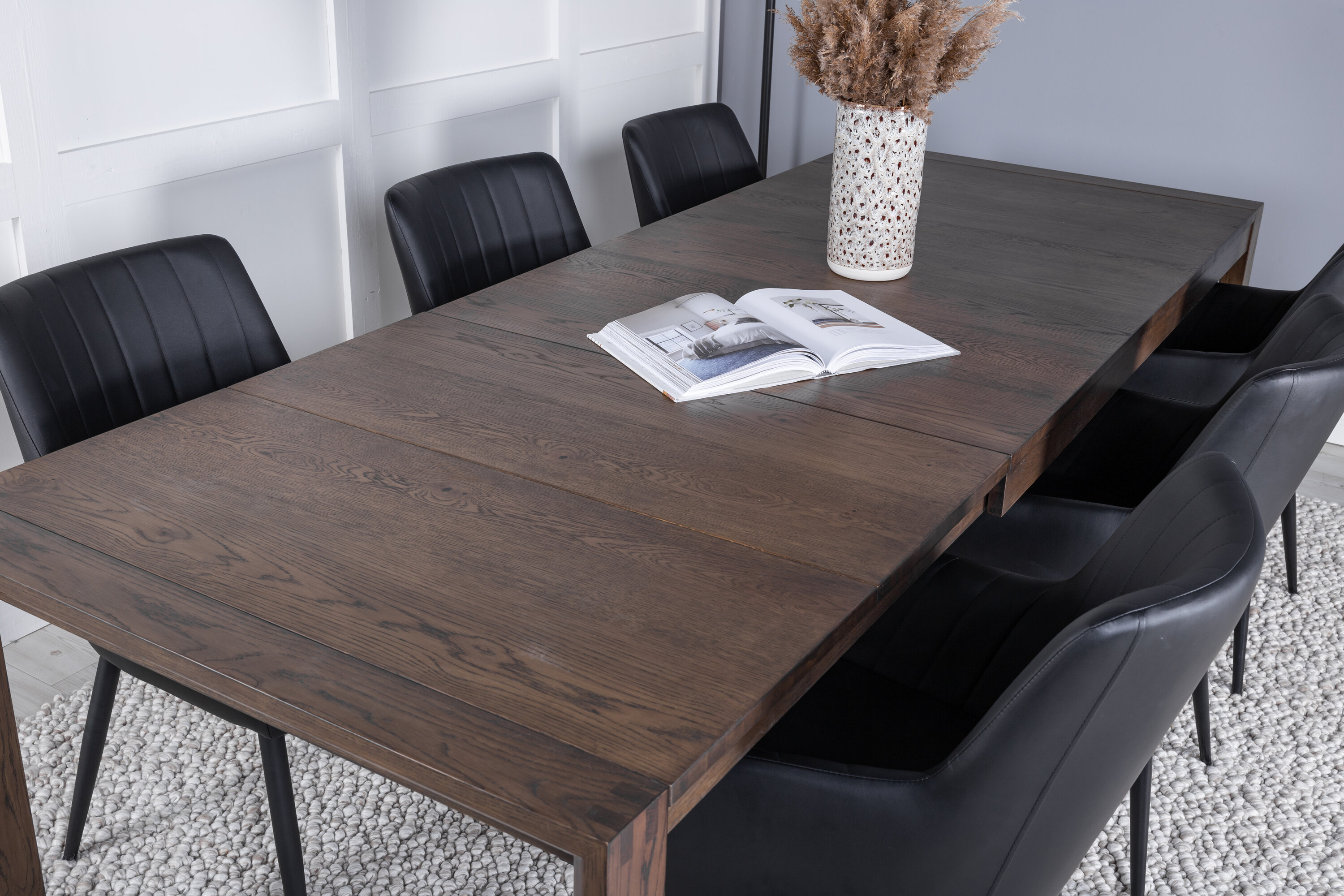 Détail du ensemble repas rectangulaire Slider, Comfort naturel, noir