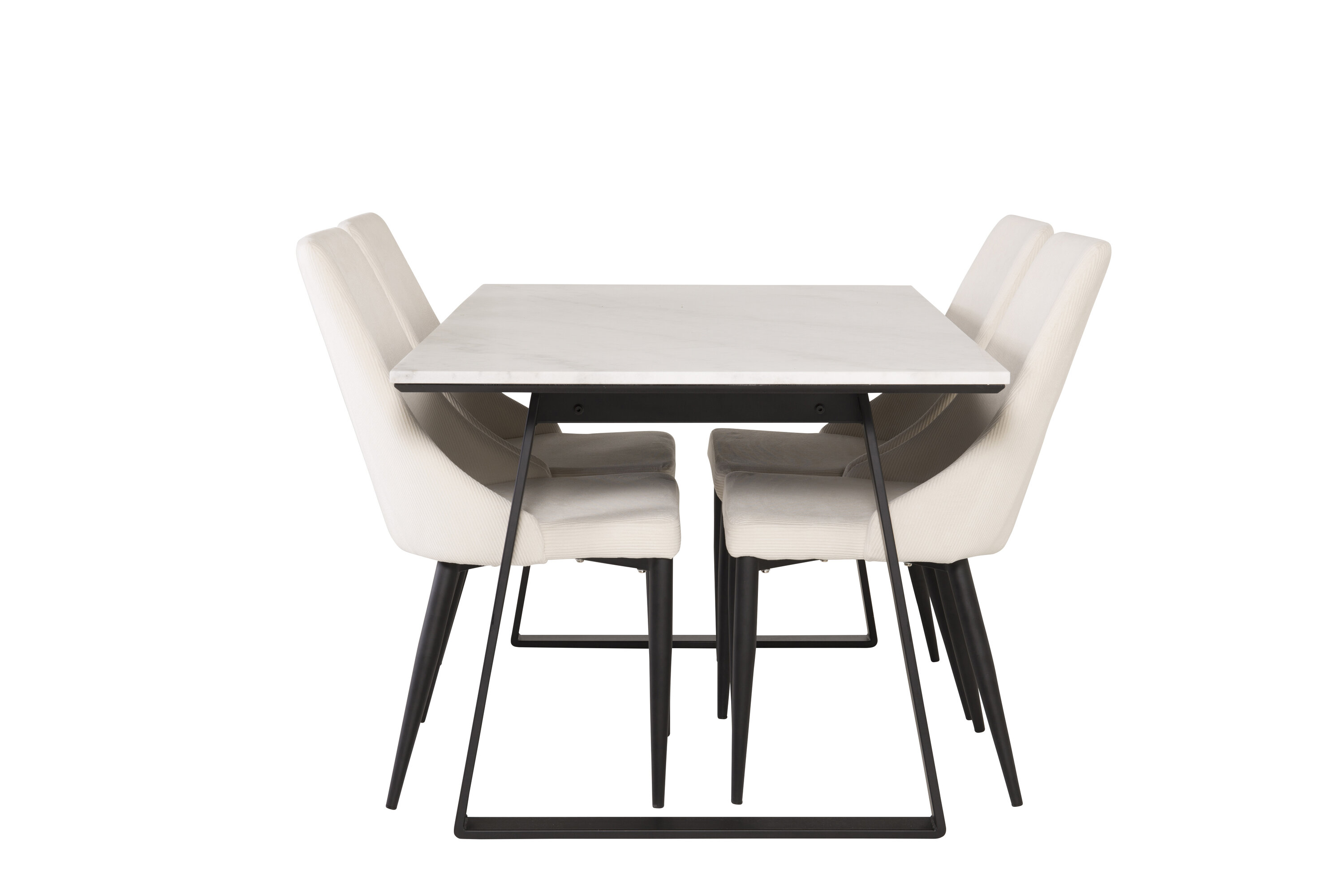 Détail du ensemble repas rectangulaire Estelle, Leone blanc, noir, beige