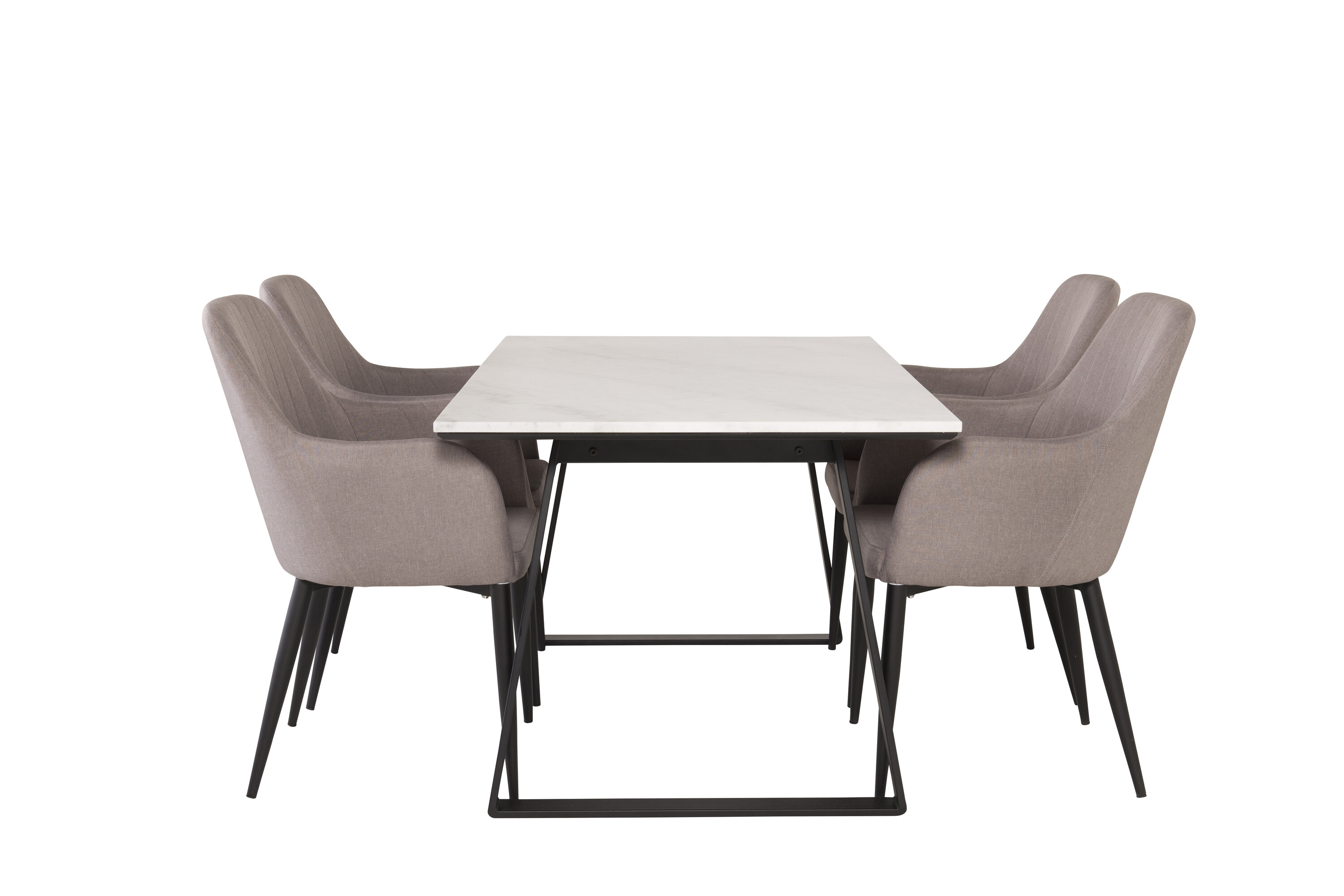 Détail du ensemble repas rectangulaire Estelle, Comfort blanc, noir, gris