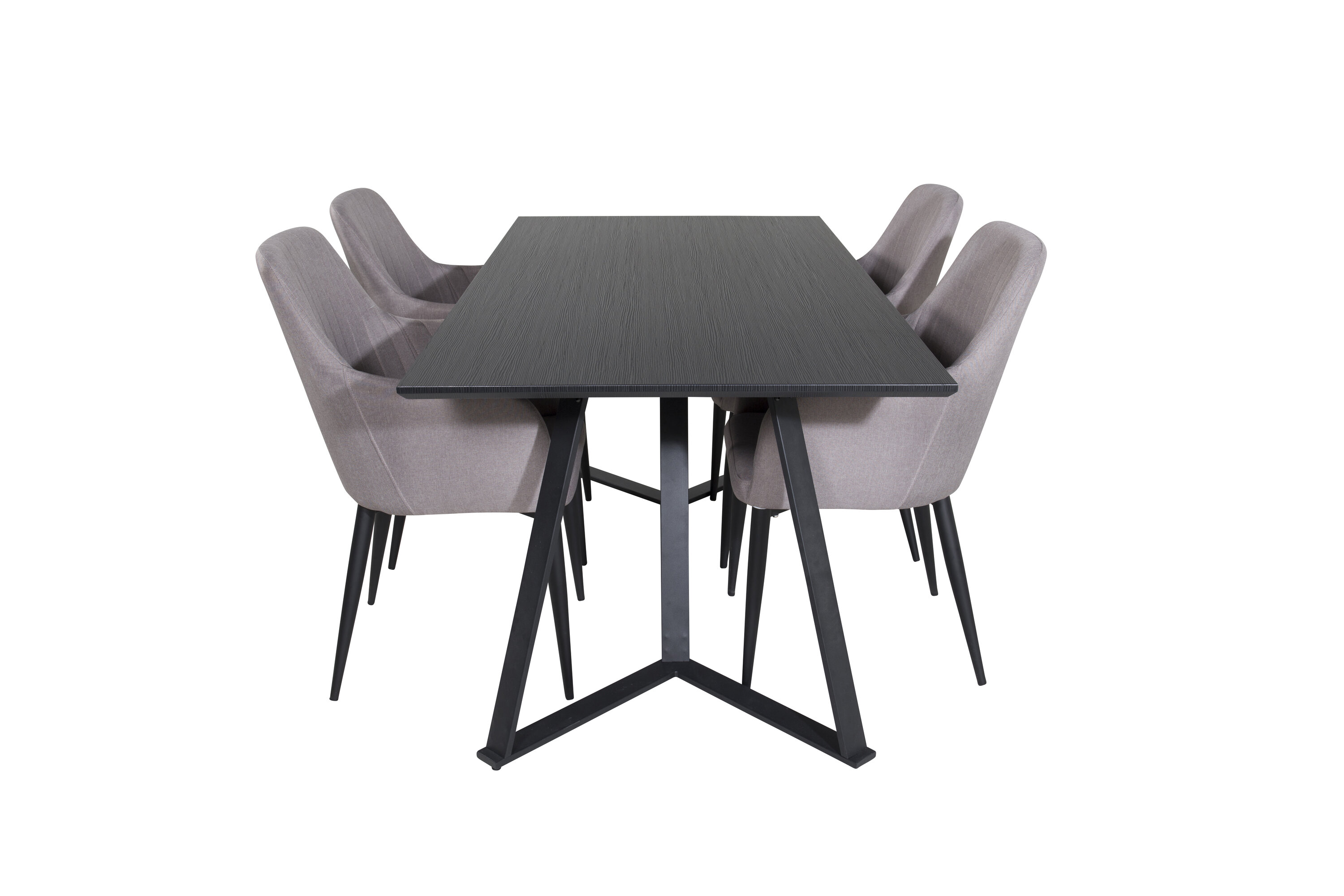 Détail du ensemble repas rectangulaire Marina, Comfort noir, gris
