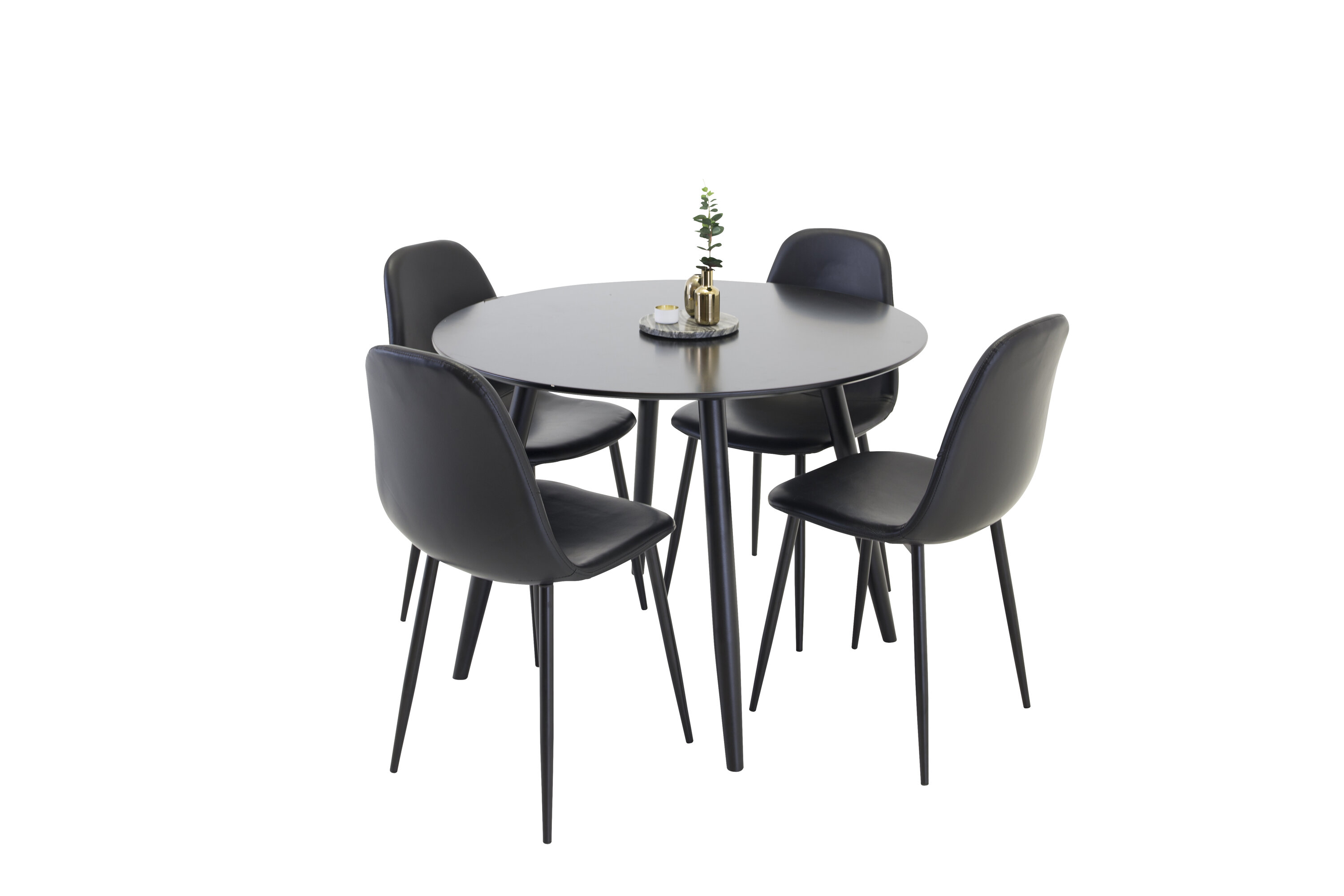 Détail du ensemble repas rond Plaza, Polar noir